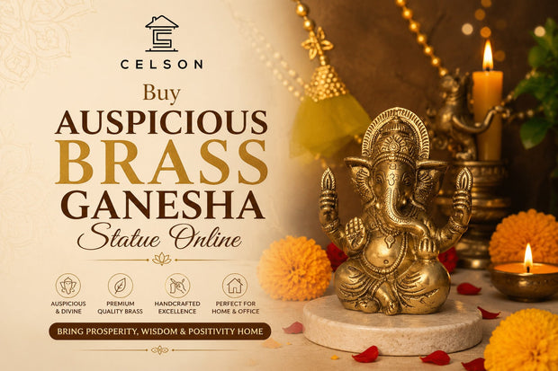 Buy Auspicious Brass Ganesha Statue Online | Celson