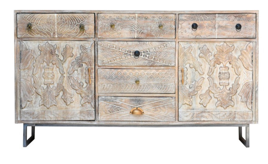 Riva Hand Carved Side Board