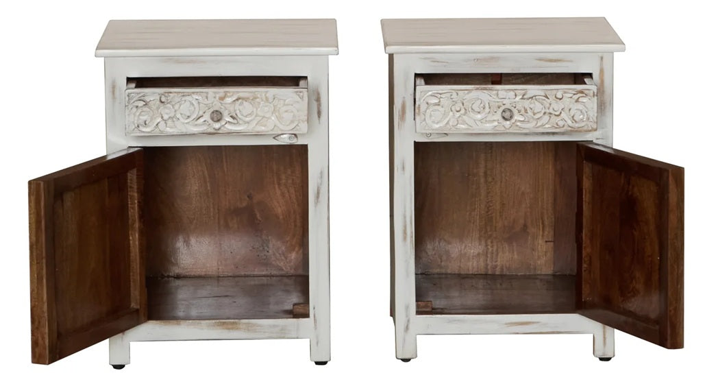 Sofia Hand Carved Bedside Table