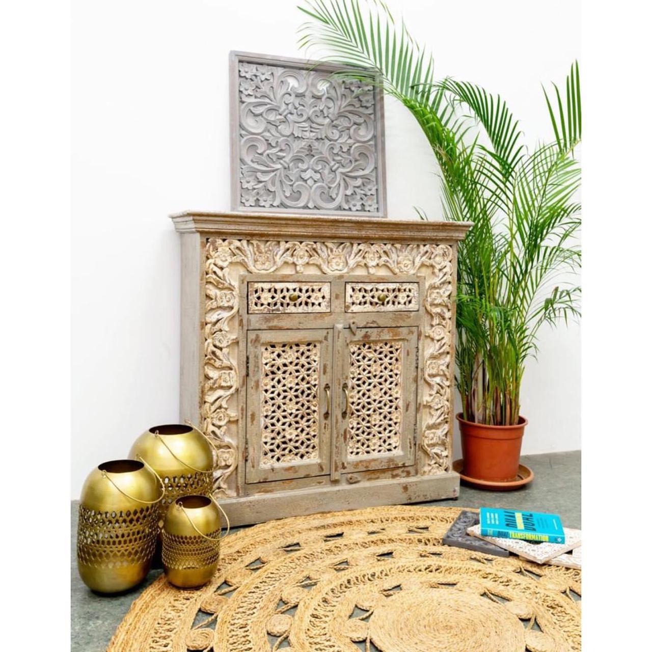 Knott Wooden Carved Cabinet