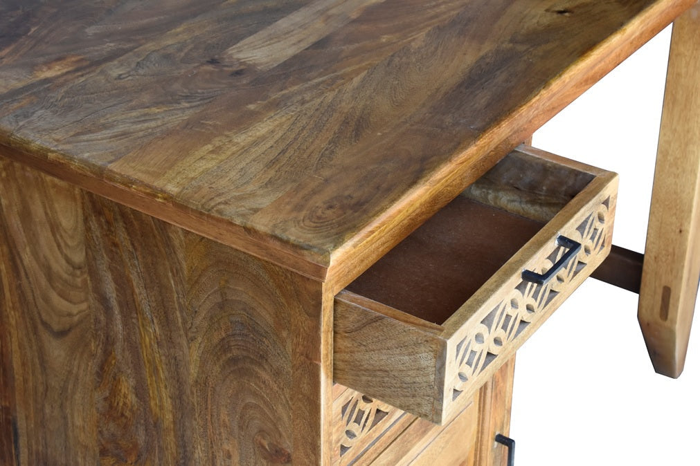 Canute Wooden Hand Carved Work Desk