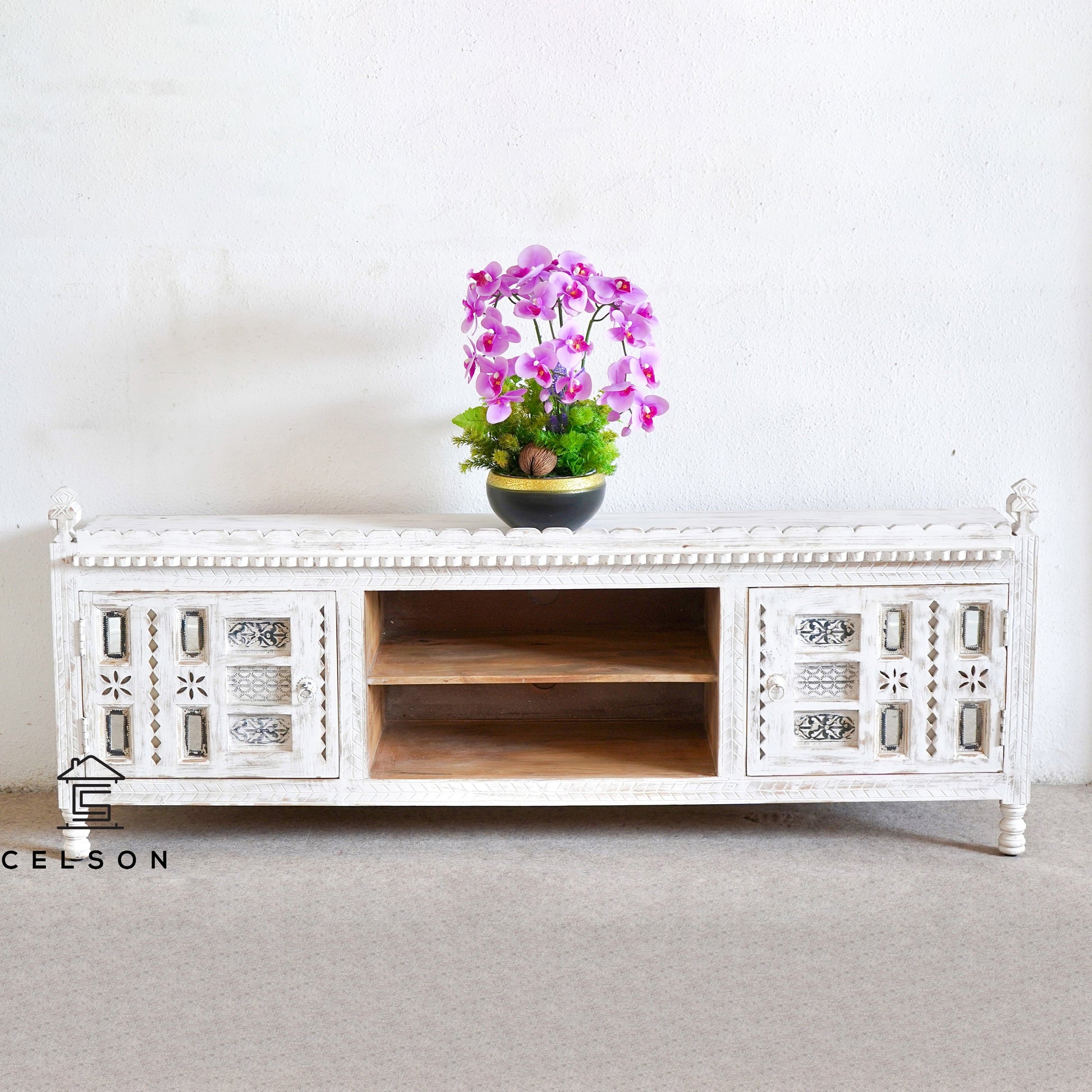 Aria Wooden Carved Cabinet