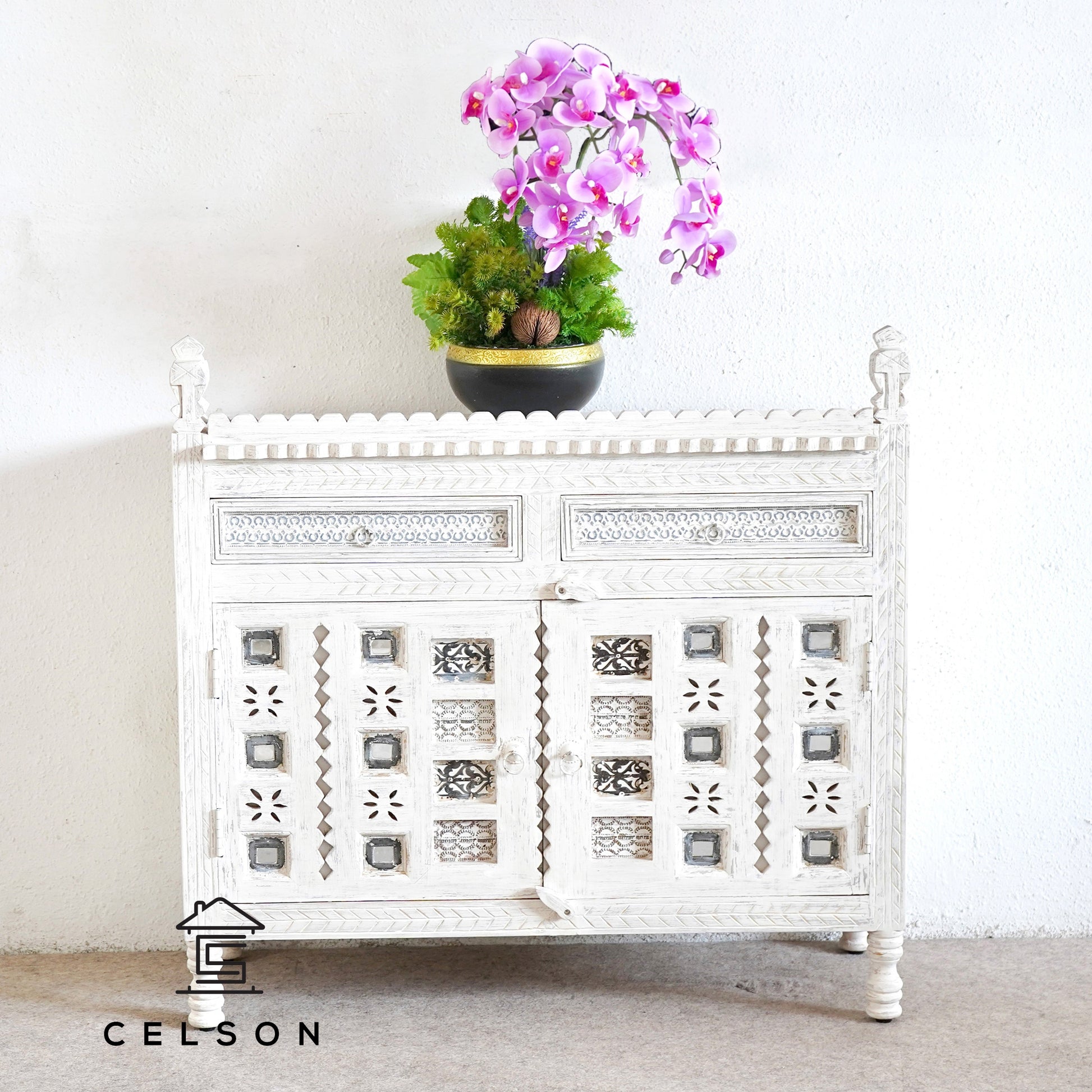 Andy Carved Wooden Chest