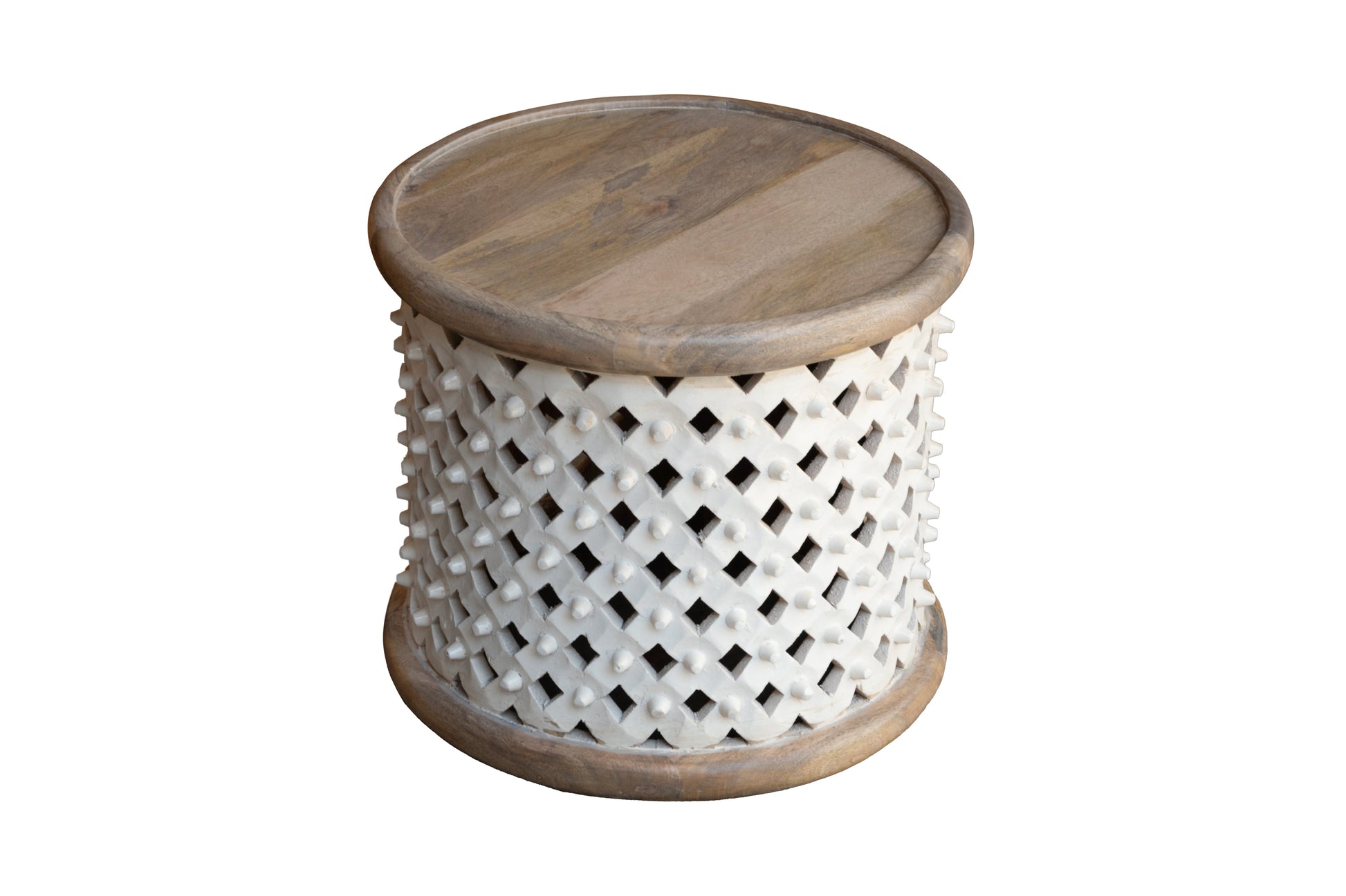 Claire Wooden Hand Carved Side Table