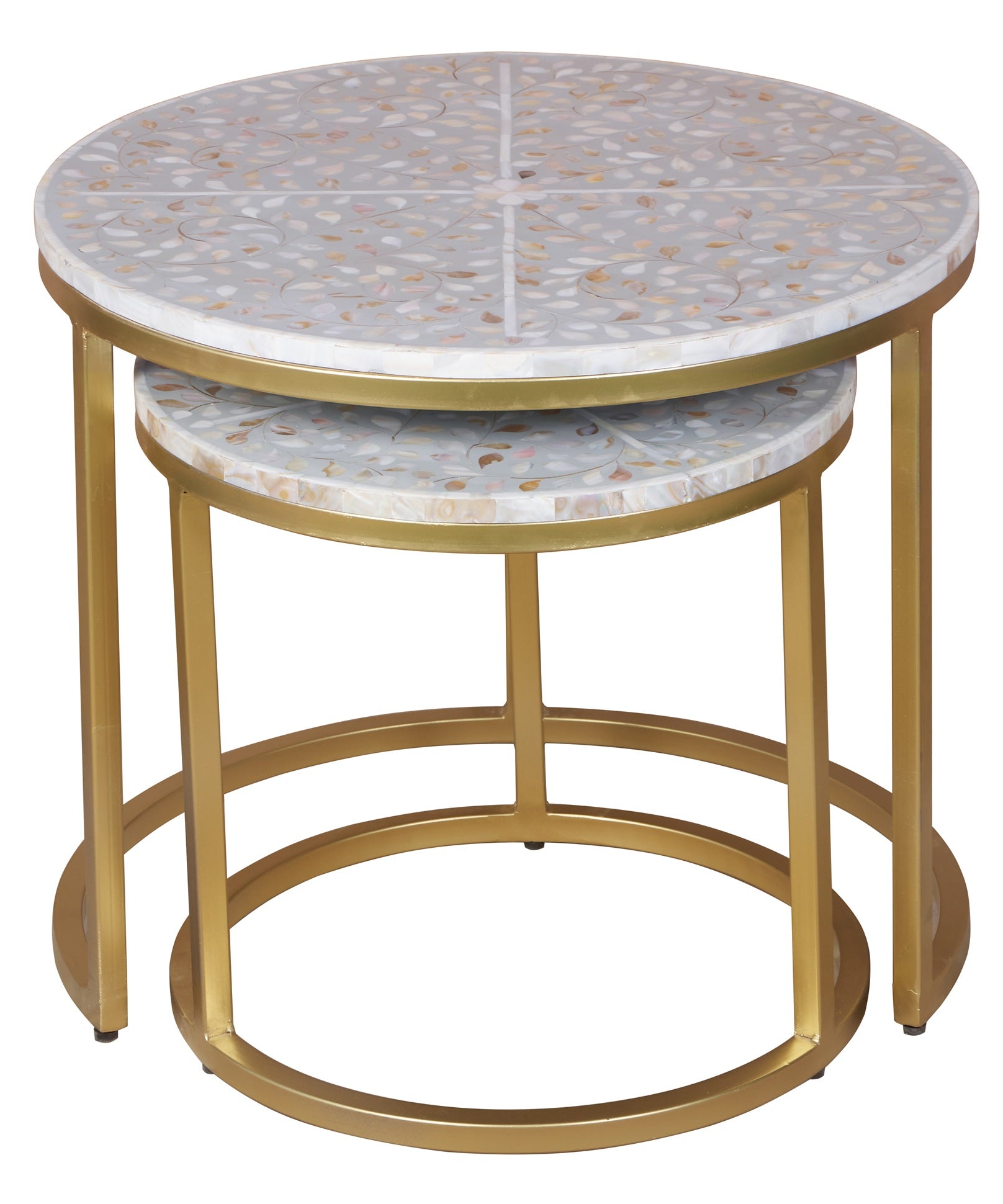 Emma Mother of Pearl Inlay Nesting Coffee Table