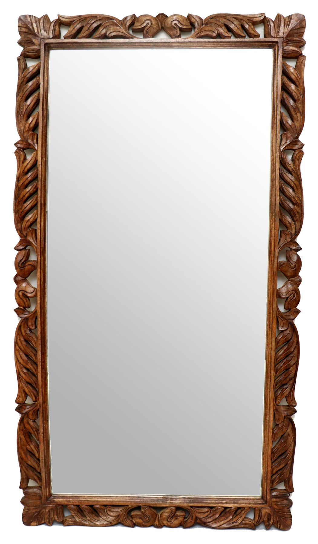 Caleb Carved Wooden Mirror