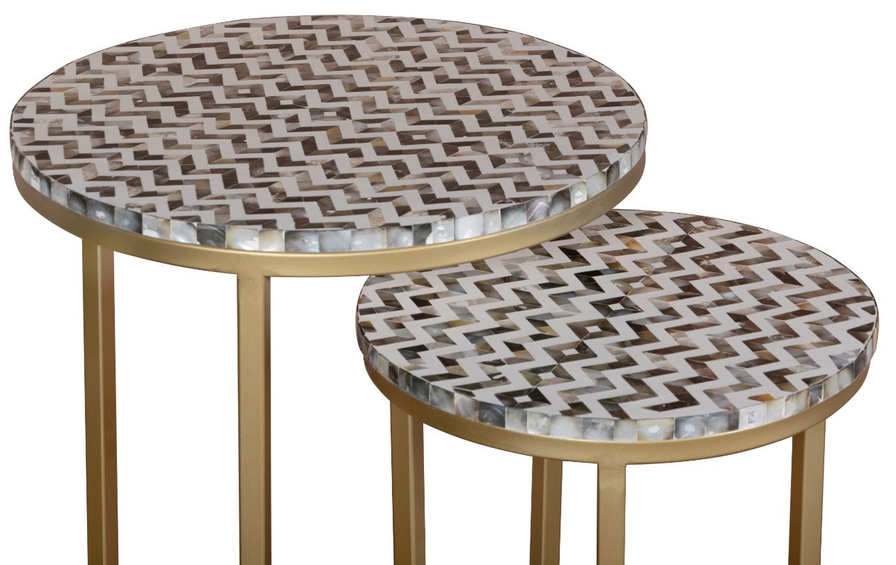Zane Mother of Pearl Inlay Nesting Tables
