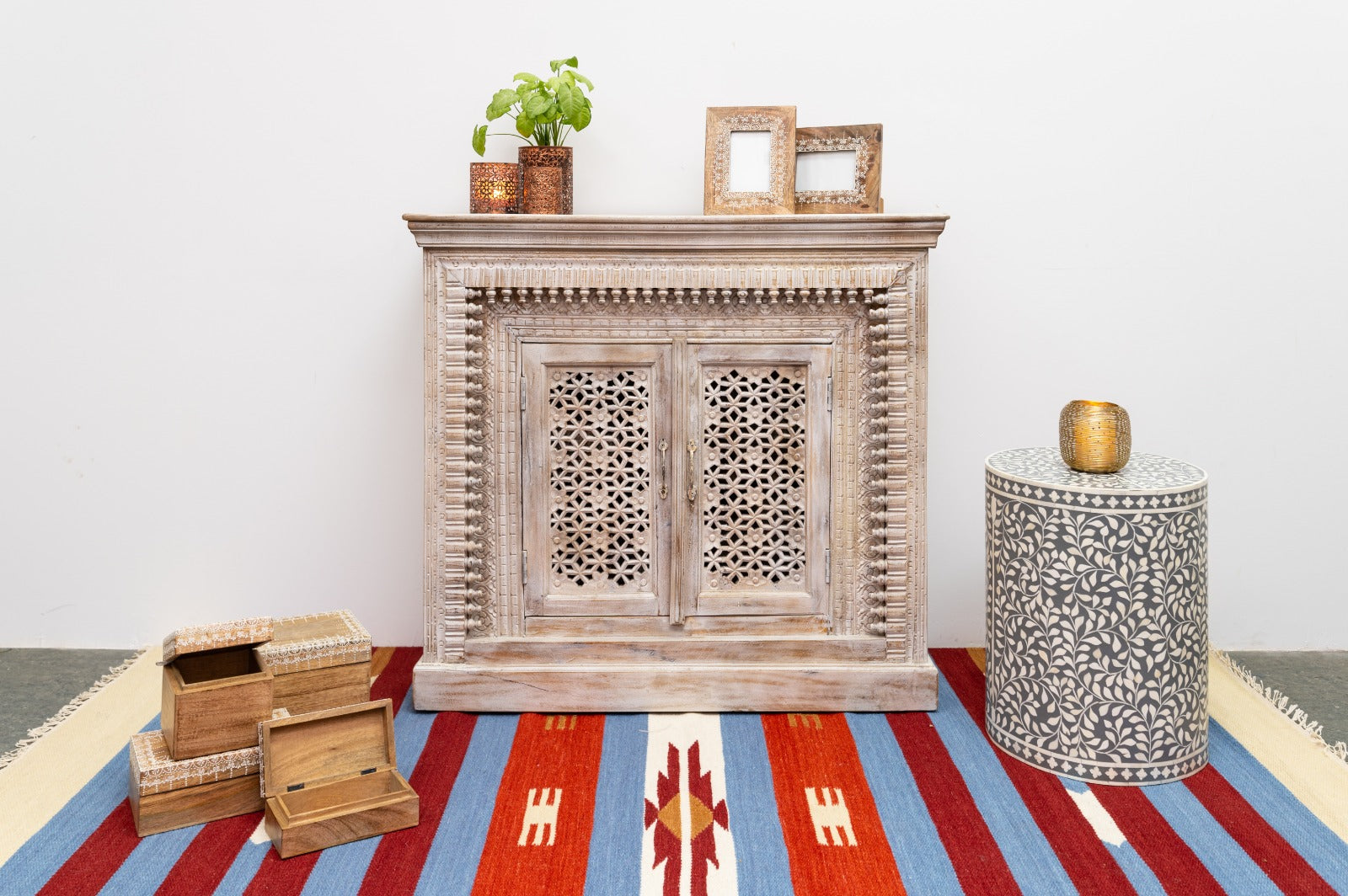 Marlon Carved Wooden Chest