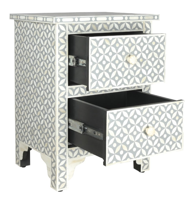 Lisslie Bone inlay Bed Side