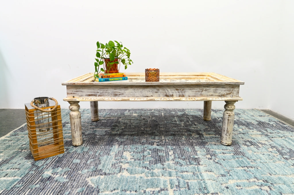 Ecbert Wooden Carved Coffee Table