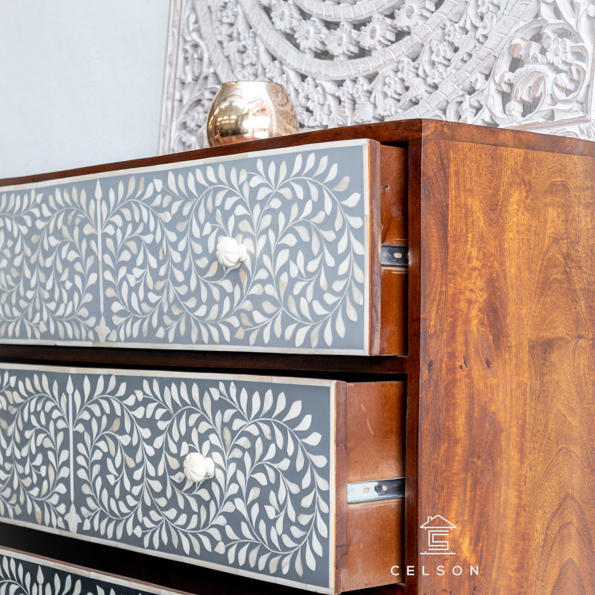 Simona Bone Inlay Chest of Drawer