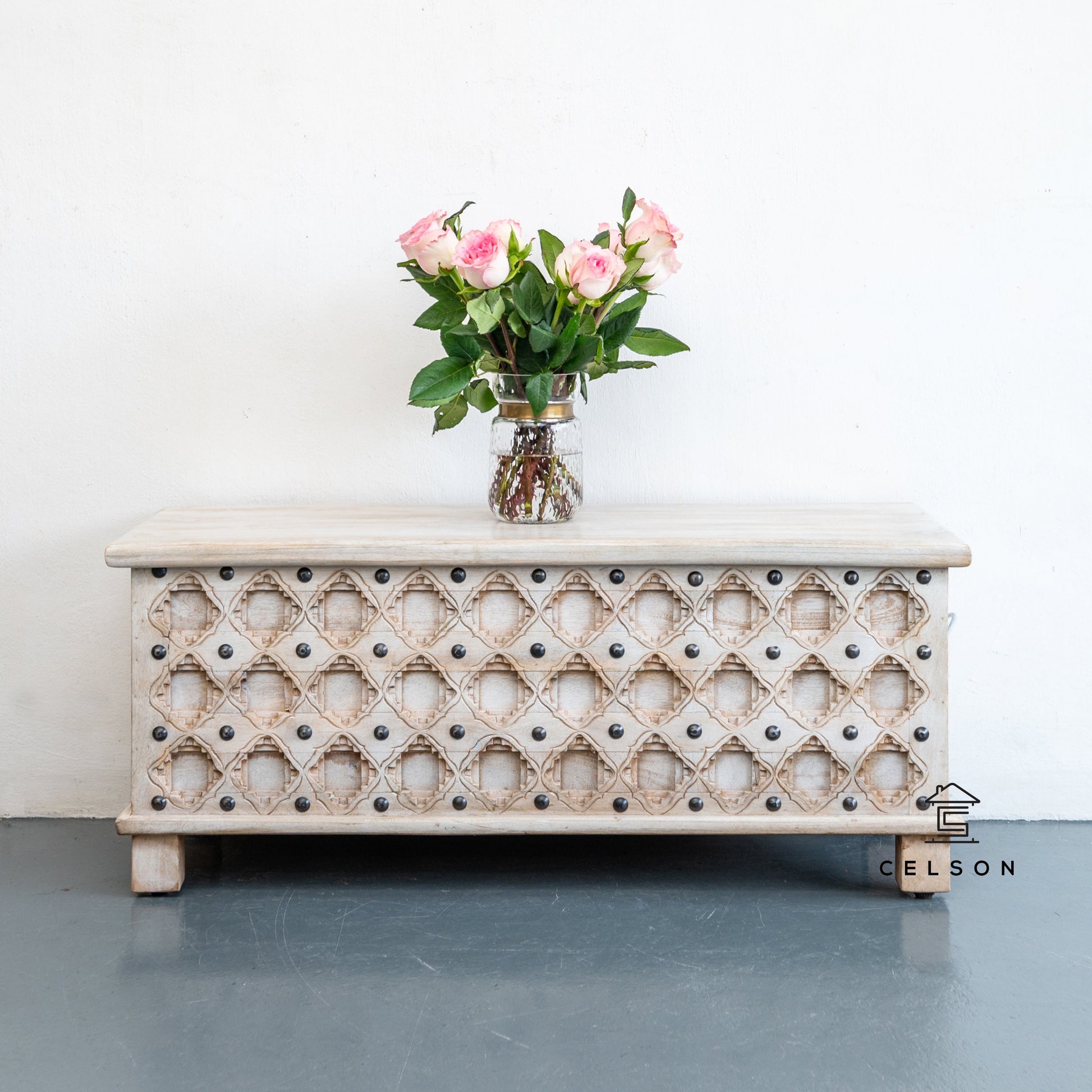 Kavi Carved Storage Trunk