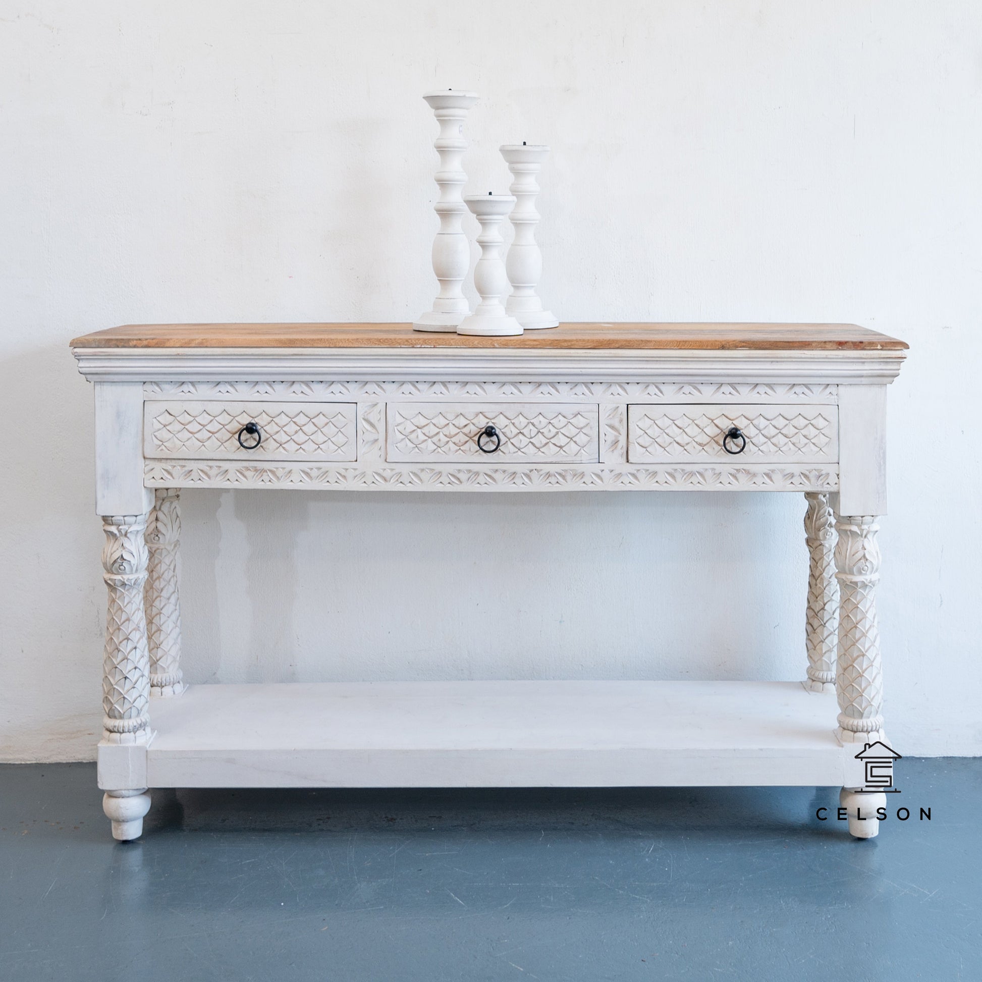 Ali Wooden Hand Carved Console Table