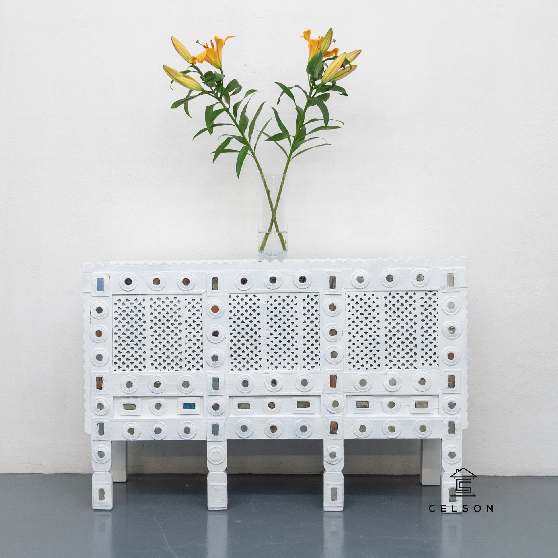 Susan Hand Carved Wooden Console Table