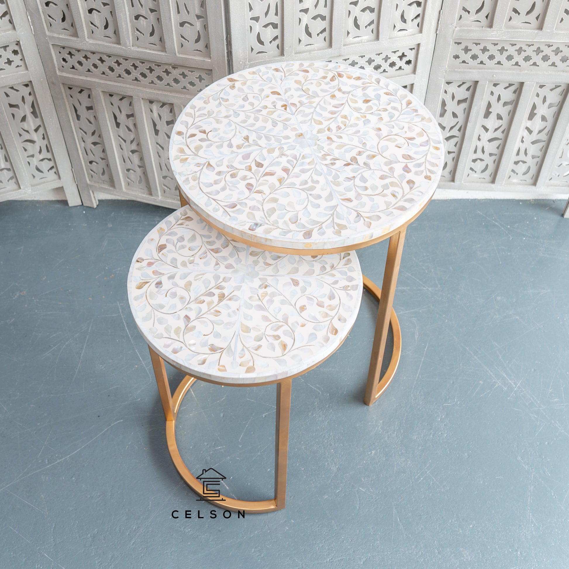 Luisa Mother of Pearl Inlay Nesting Tables
