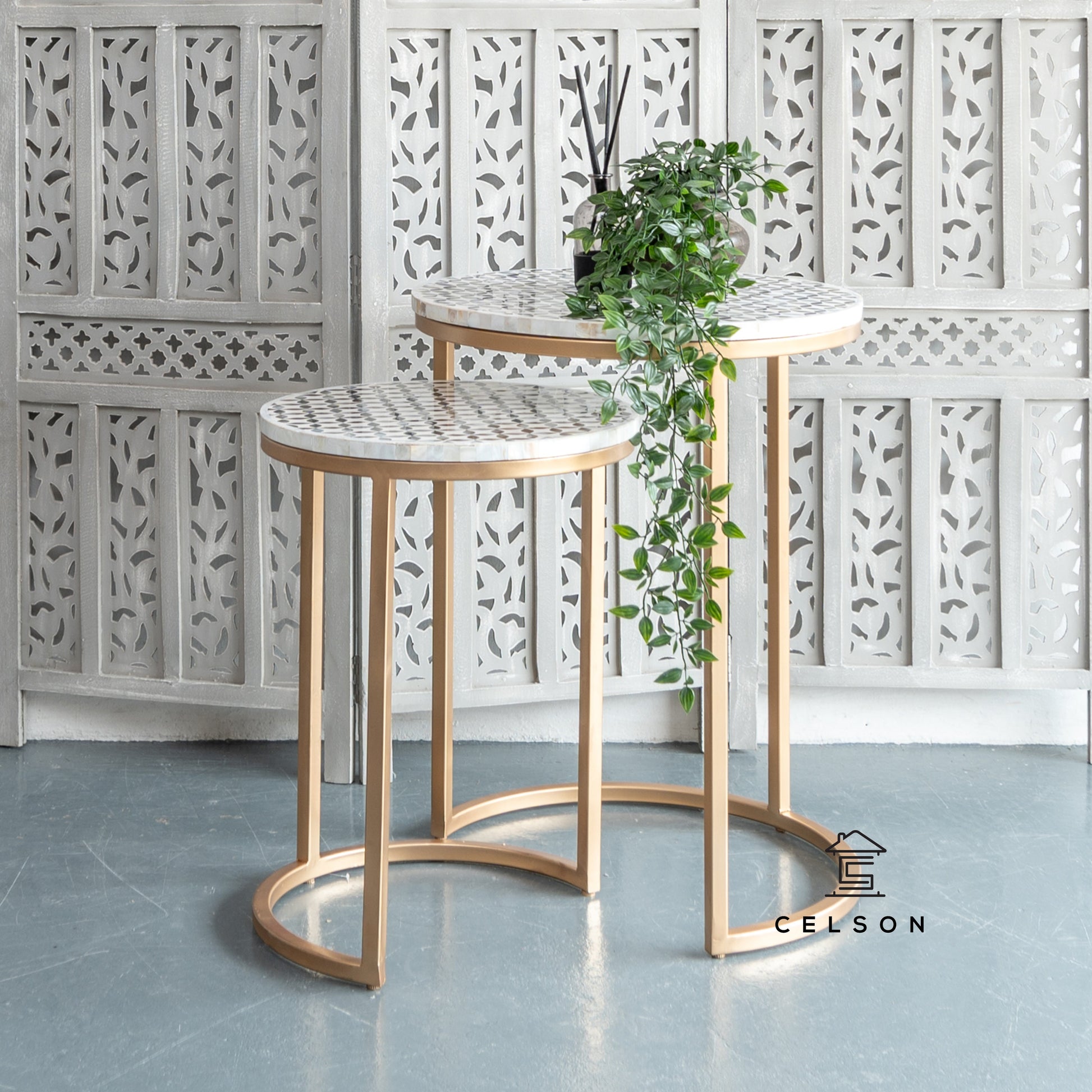 Katie Mother of Pearl Inlay Nesting Tables