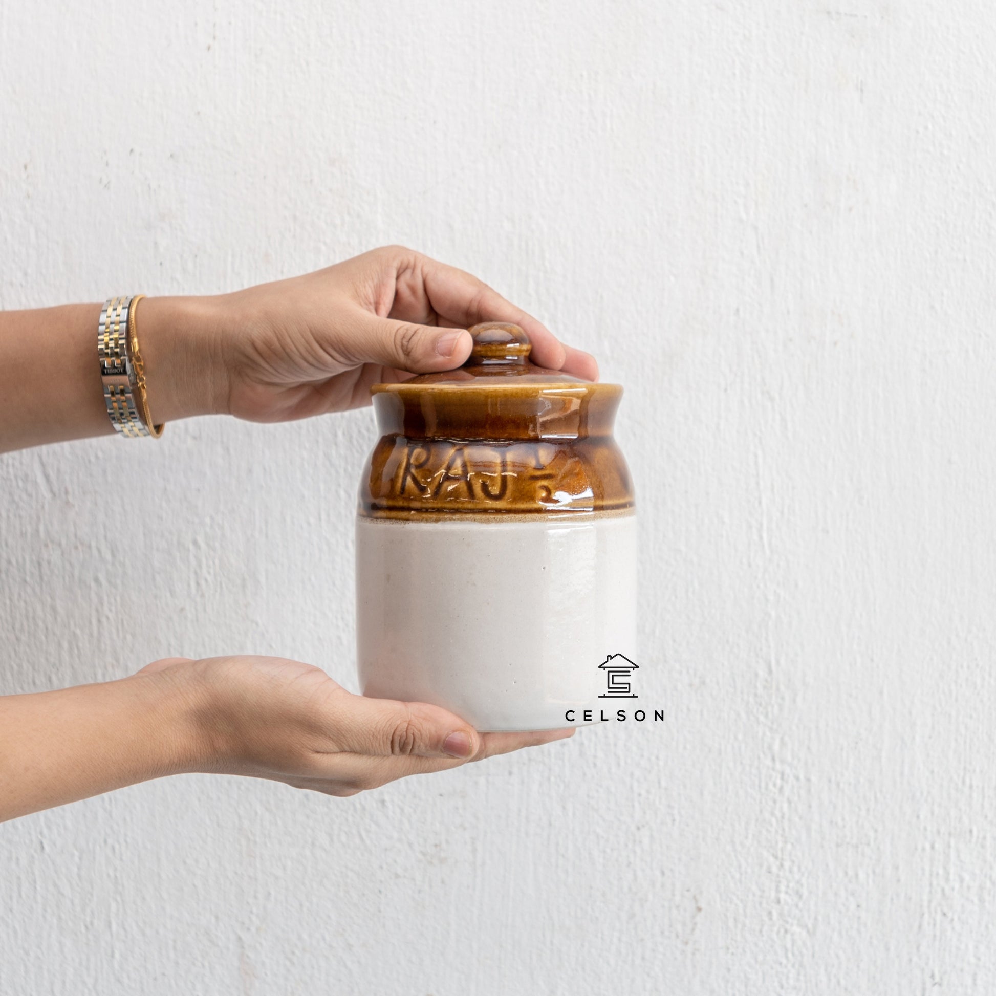 Sandy Ceramic Pickle Jar