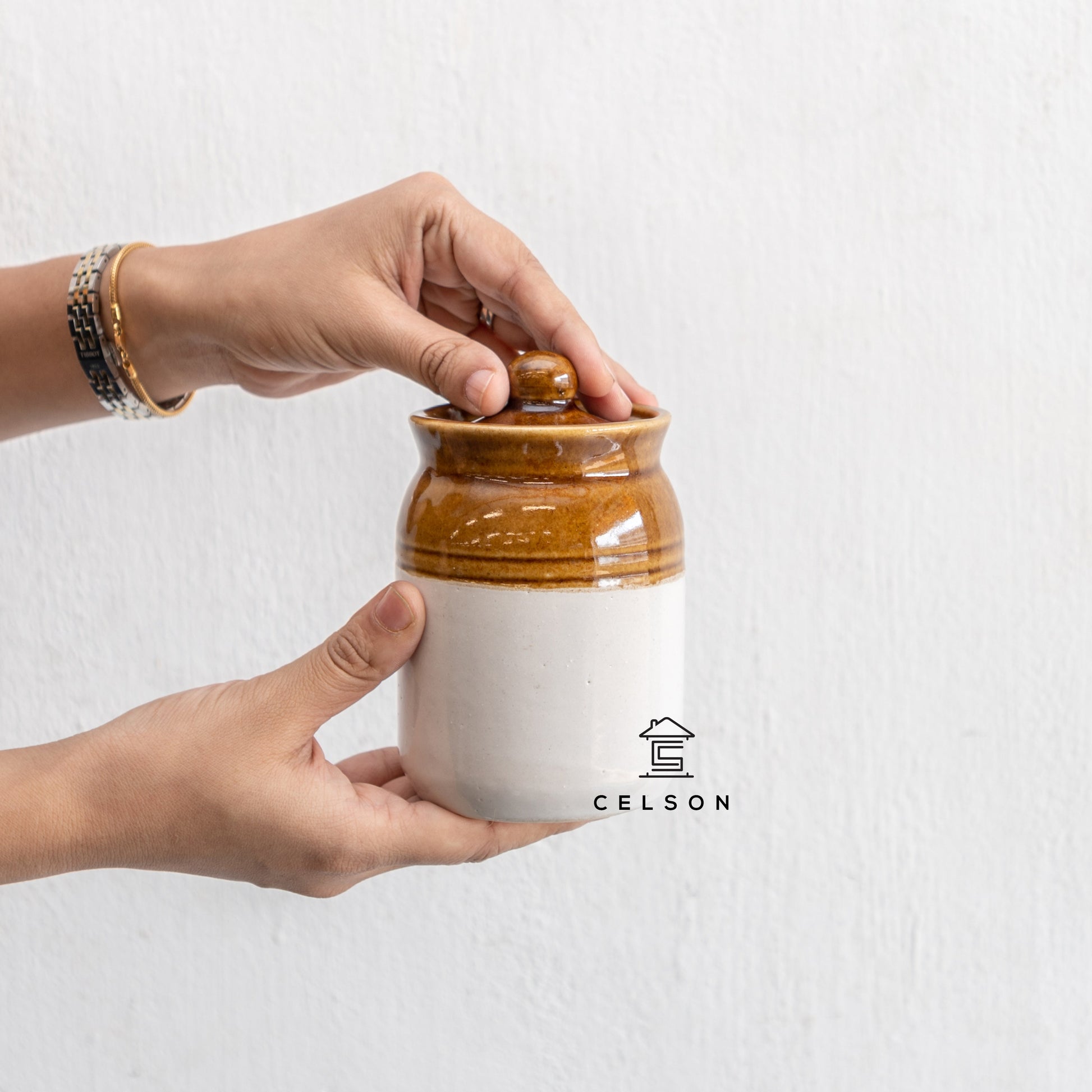 Sandy Ceramic Pickle Jar