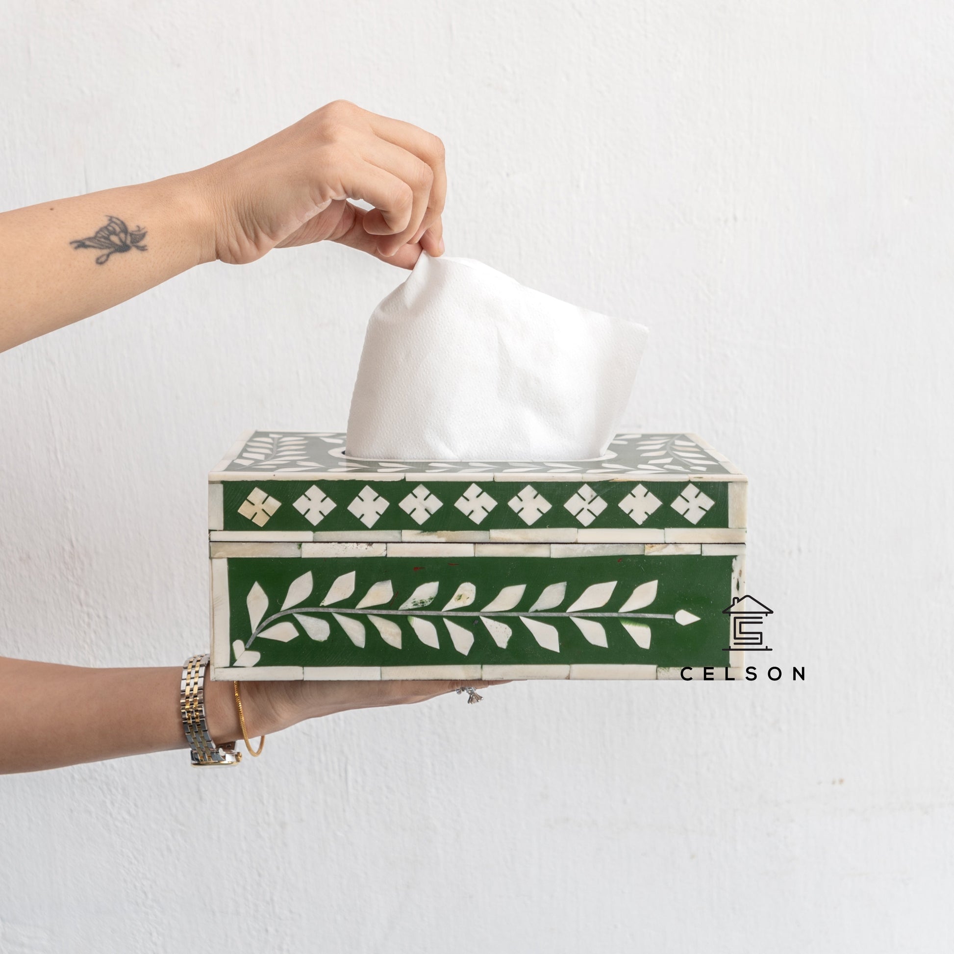 Obie MOP Inlay Tissue Box