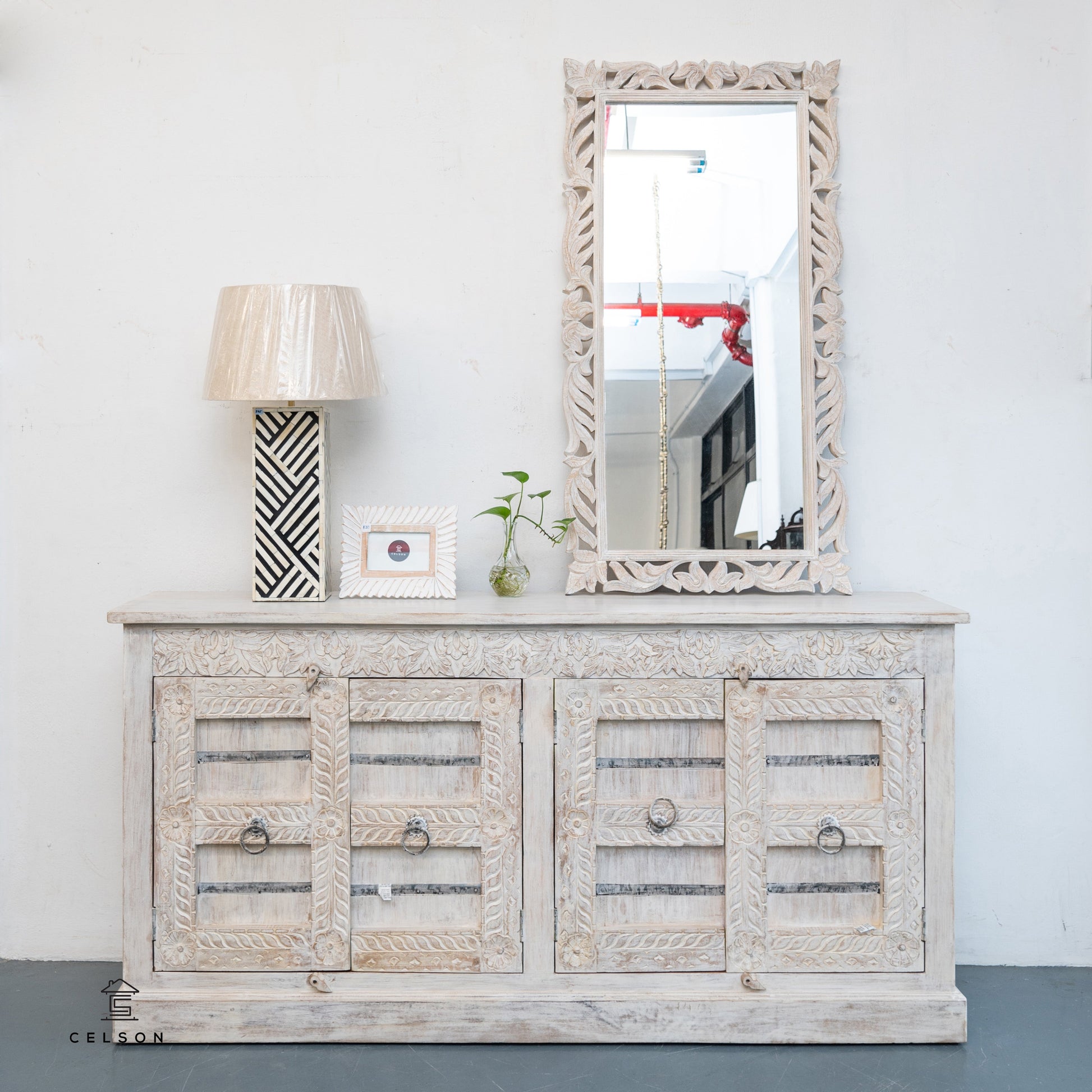 Eva Hand Carved Side Board