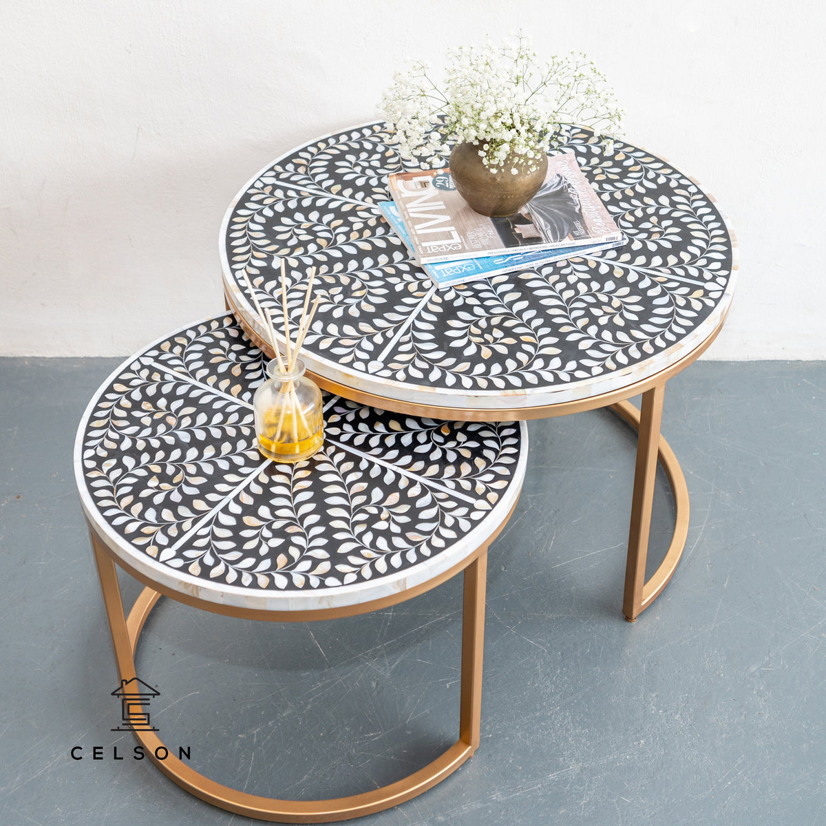 Veronica Mother of Pearl Inlay Nesting Coffee Table