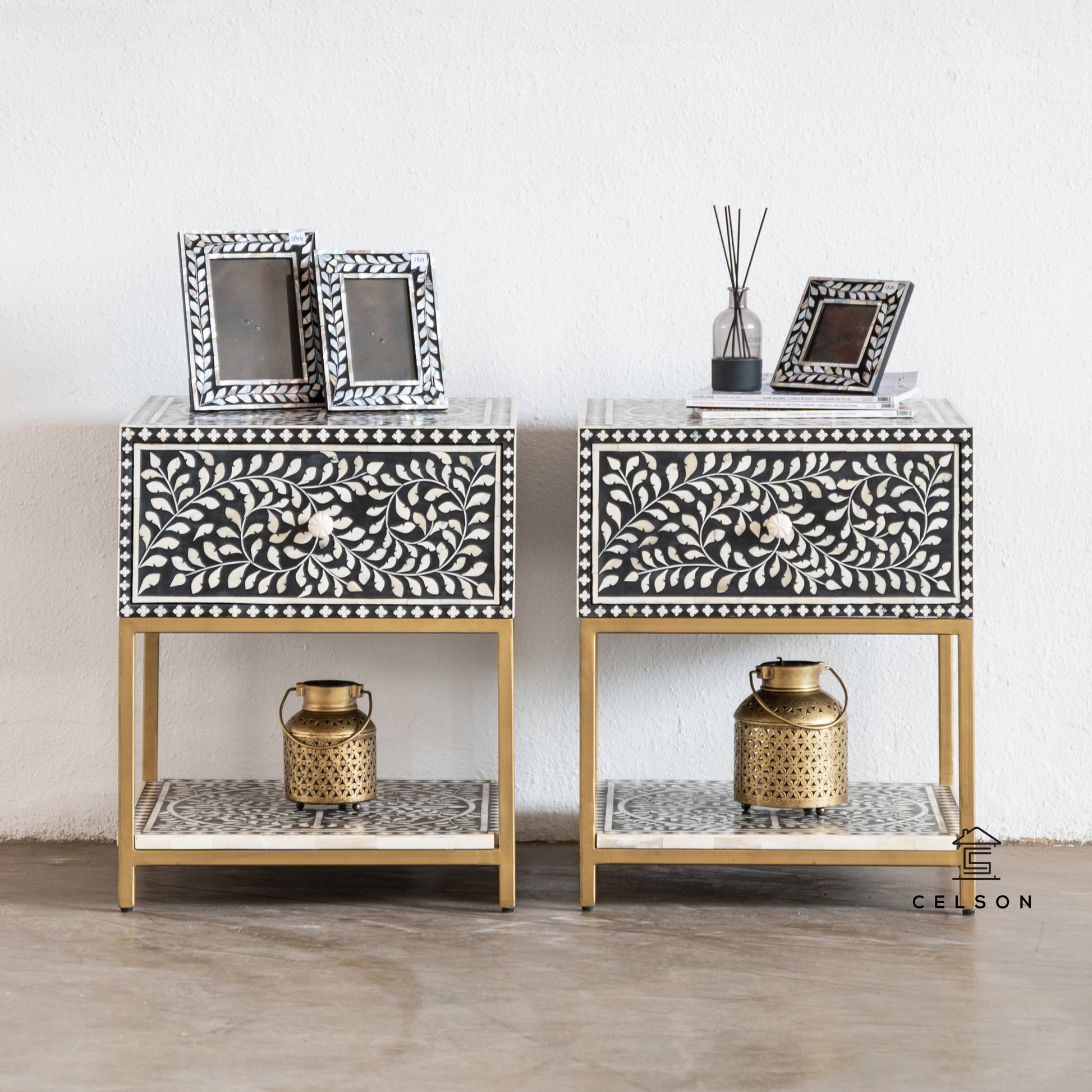 Fiona Bone Inlay Bedside