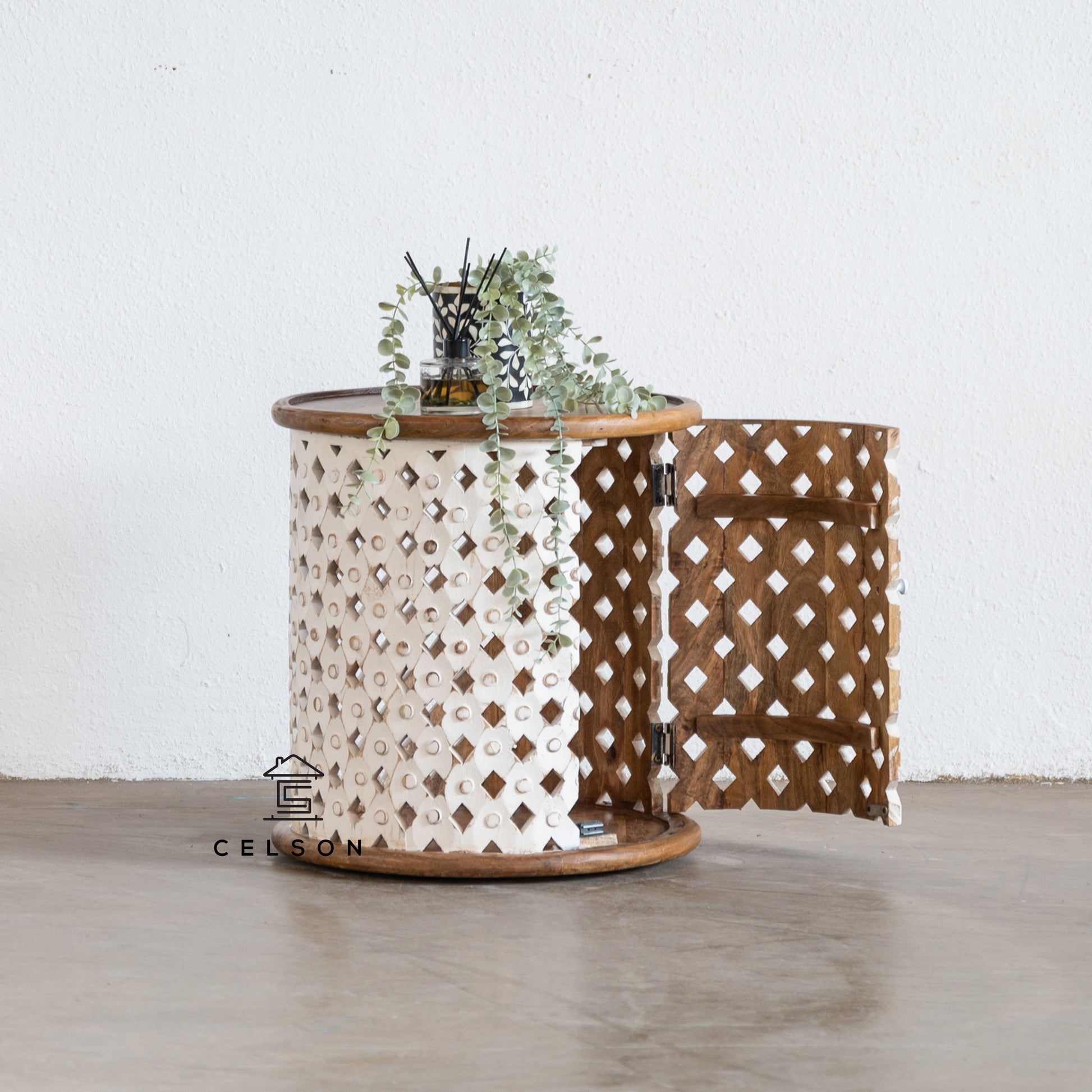 Eva Hand Carved Wooden Table