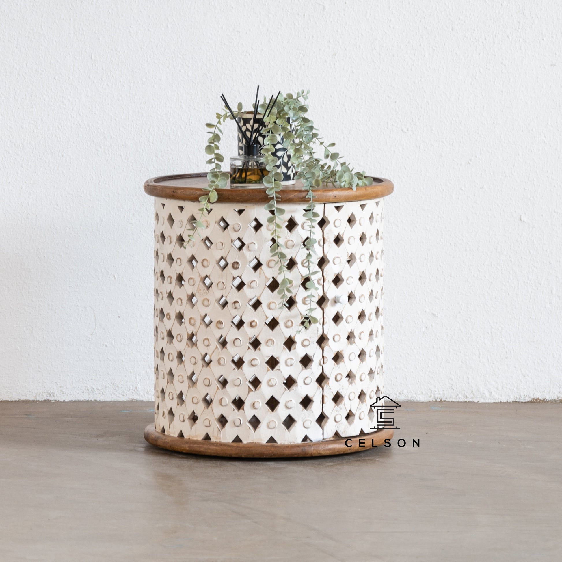 Eva Hand Carved Wooden Table