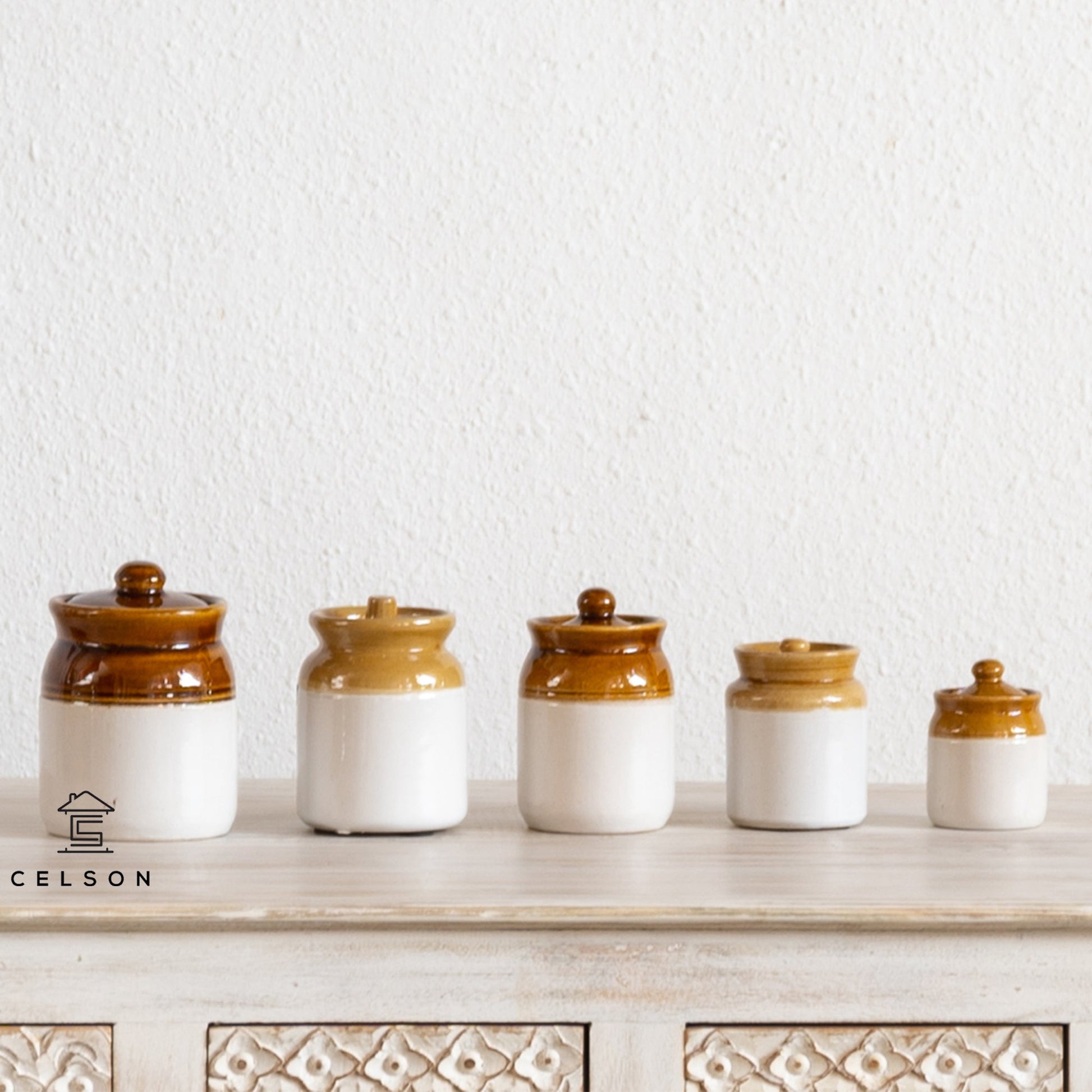 Sandy Ceramic Pickle Jar