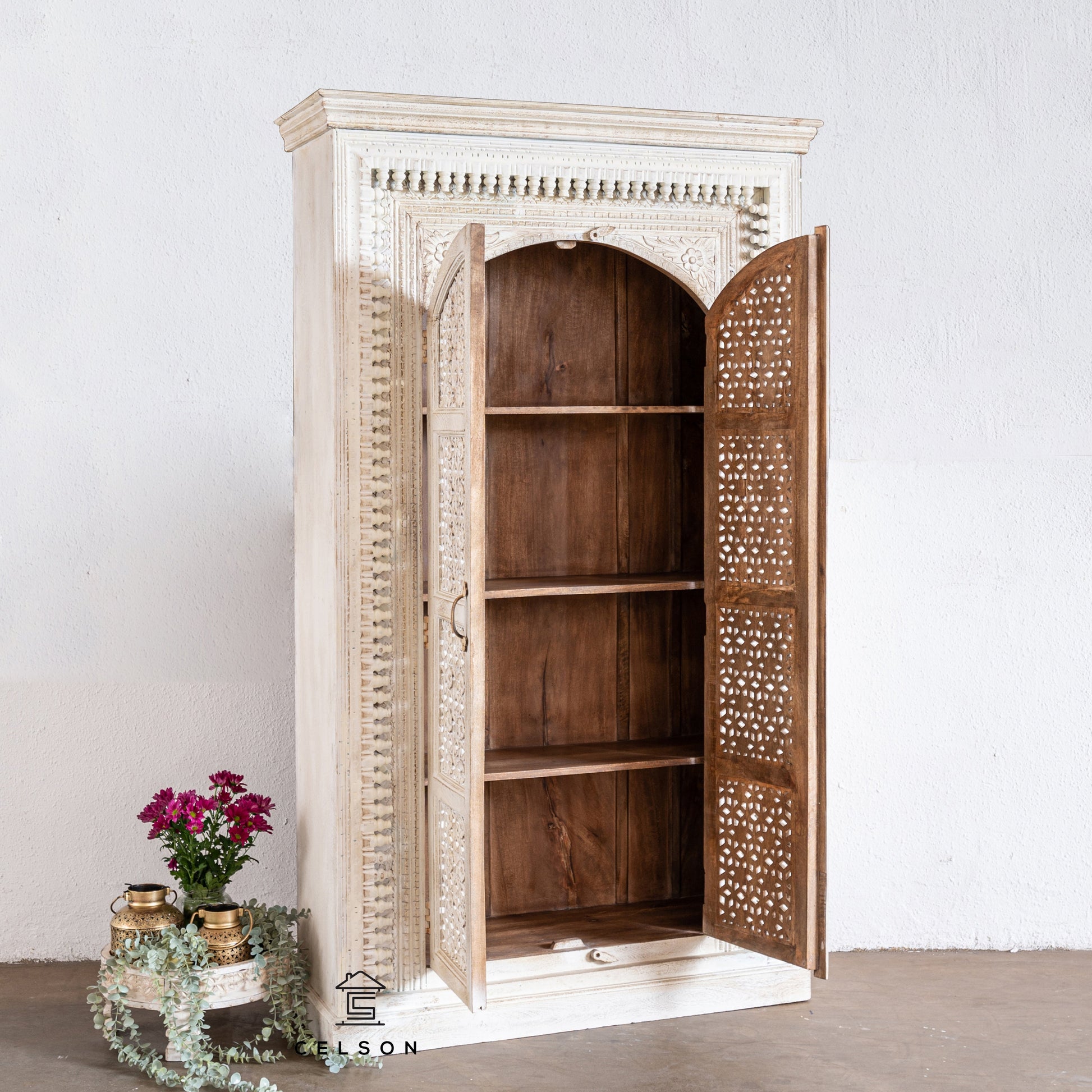 Megha Hand Carved Almirah