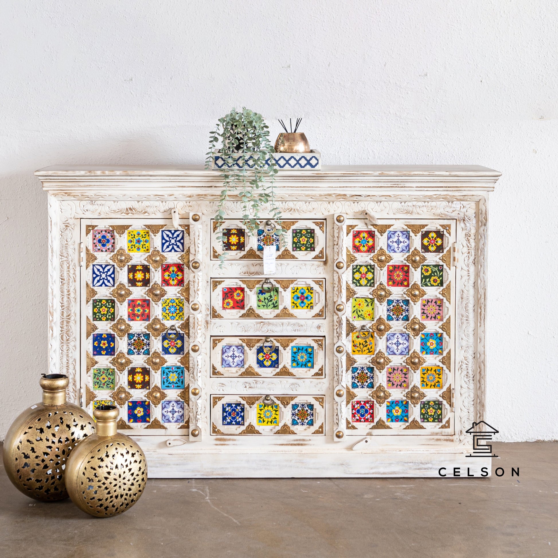 Eliana Wooden Tile Side Board