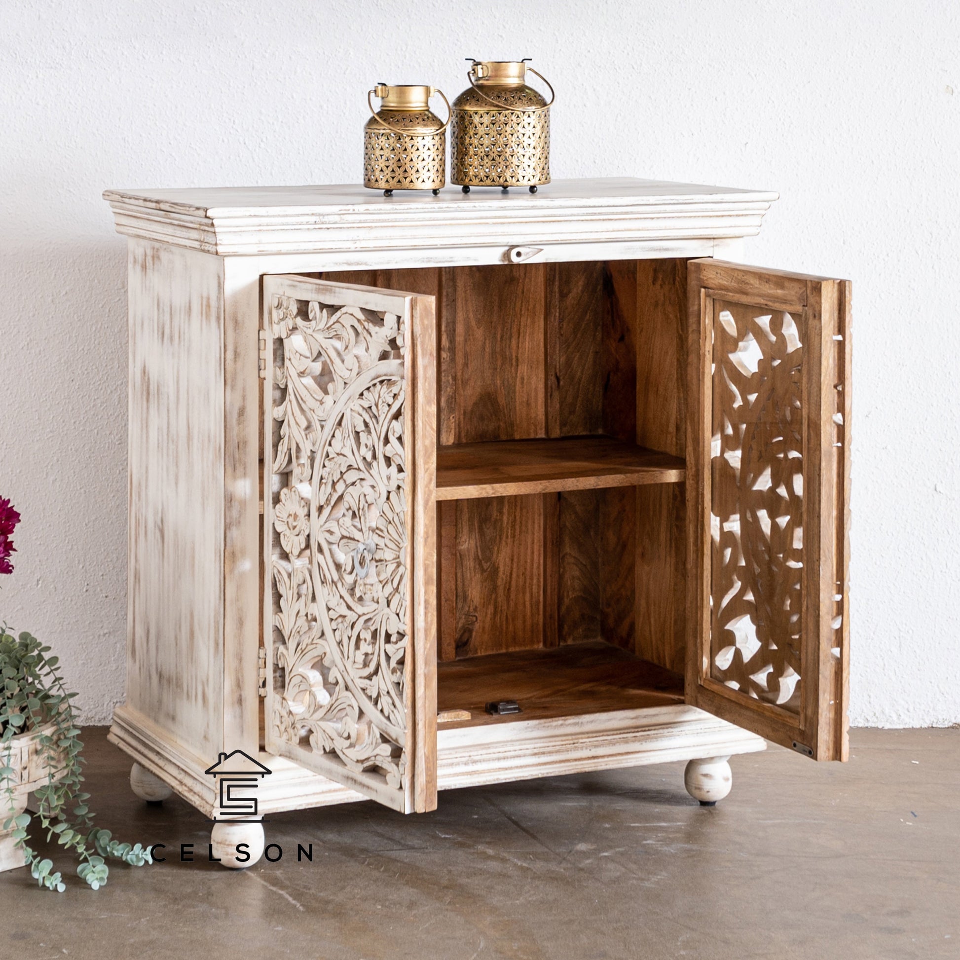 Mecca Carved Wooden Cabinet