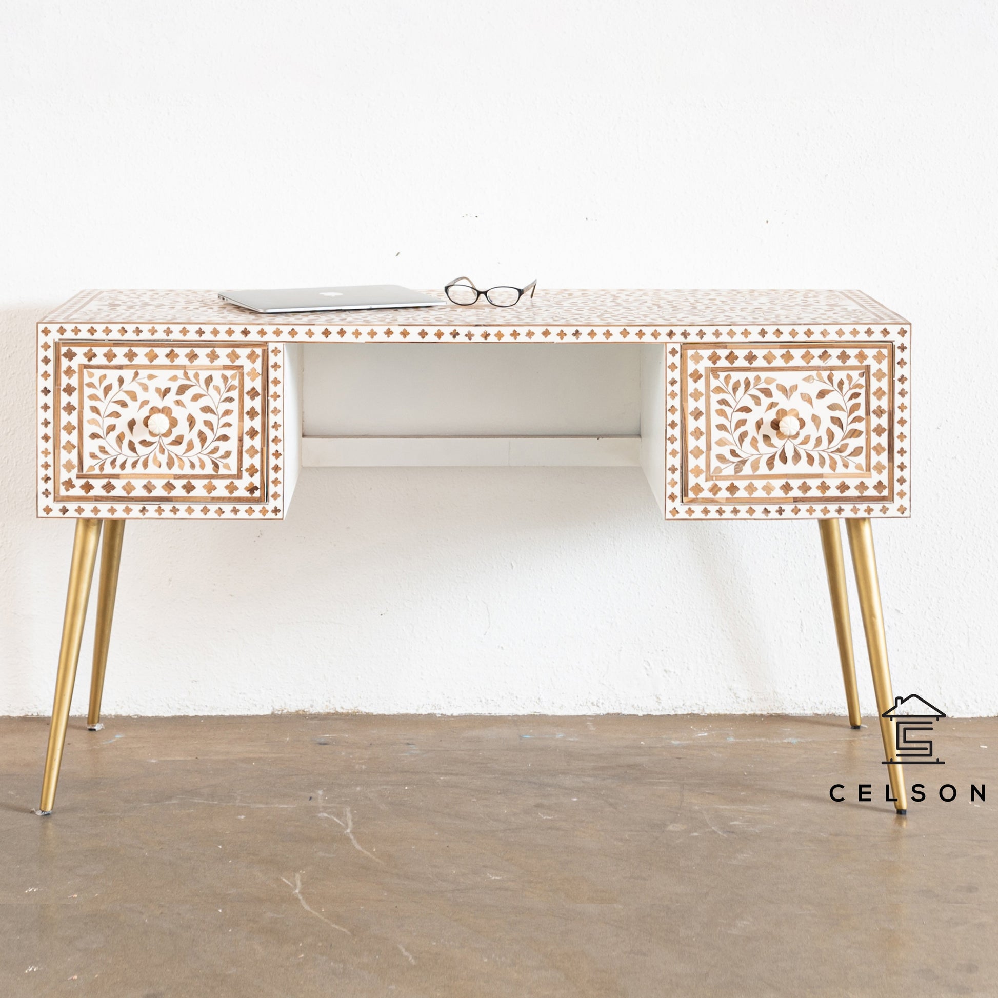 Avroah Hand Carved Wooden Study Table