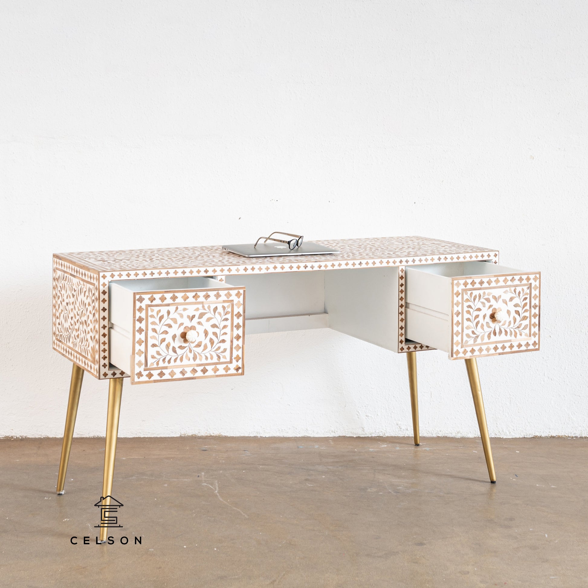 Sarah Hand Carved Wooden Study Table