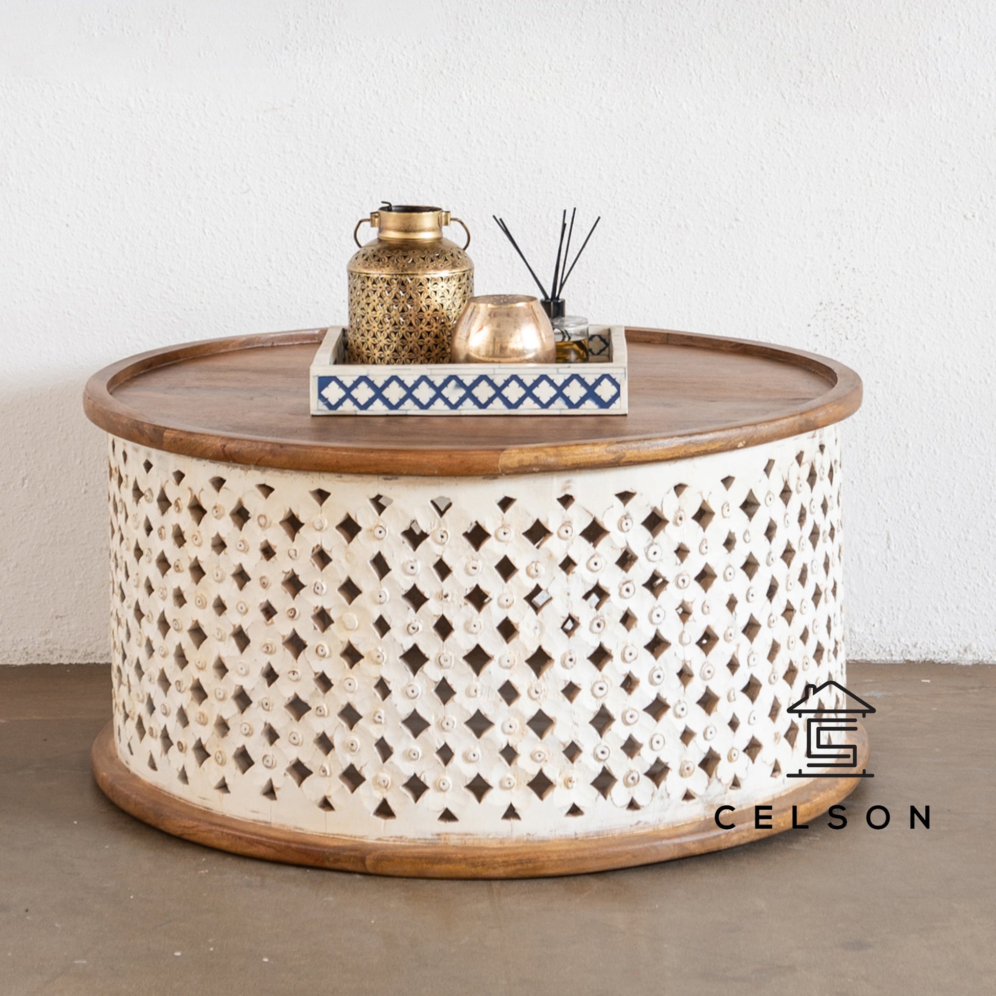 Claire Carved Coffee Table