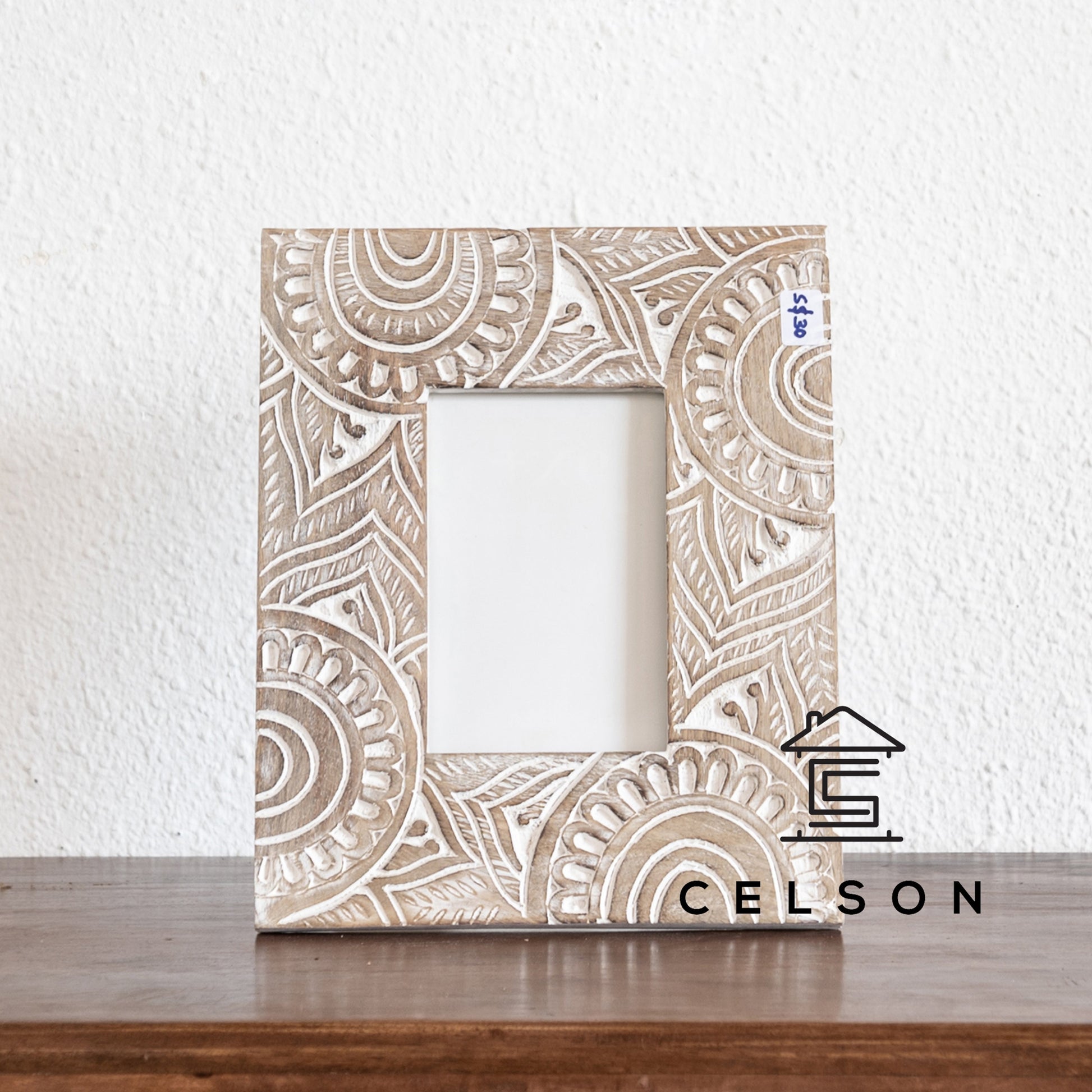 Wheel Hand Carved Wooden Photo Frame