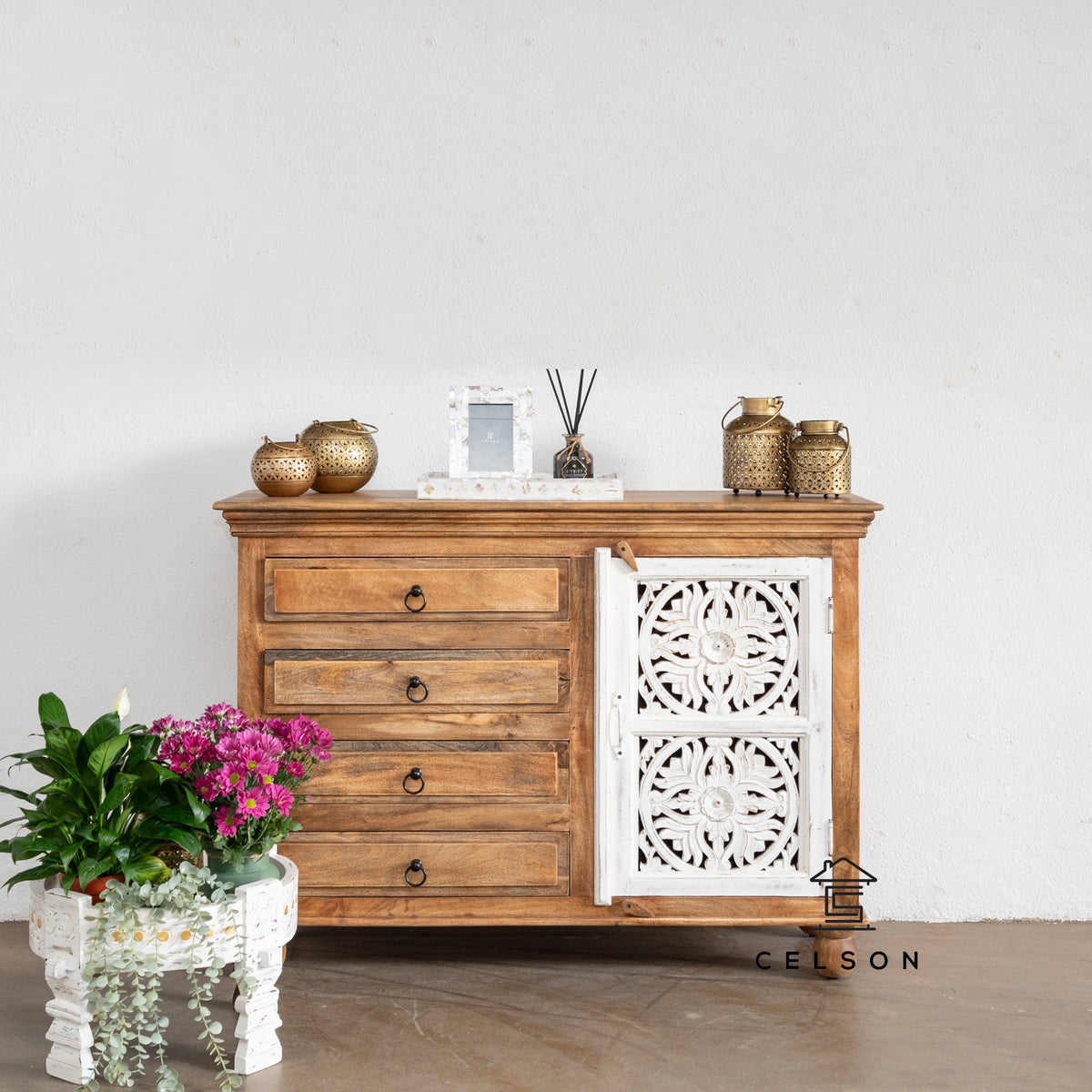 Miraya Carved Wooden Cabinet