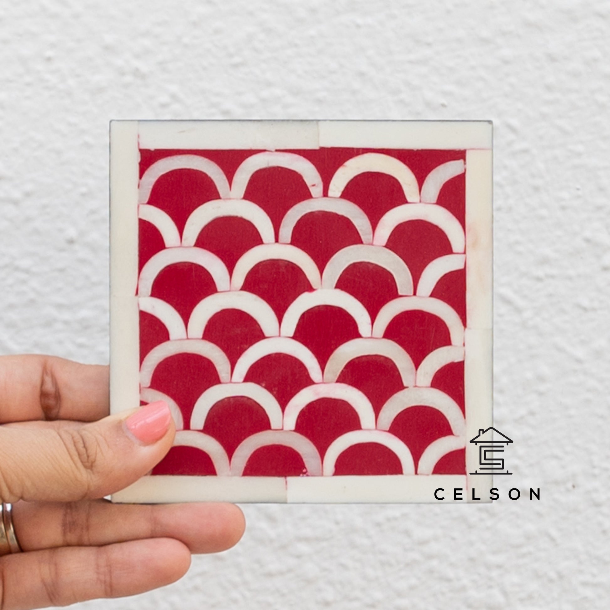 Justin Bone Inlay Multi Colours Coaster