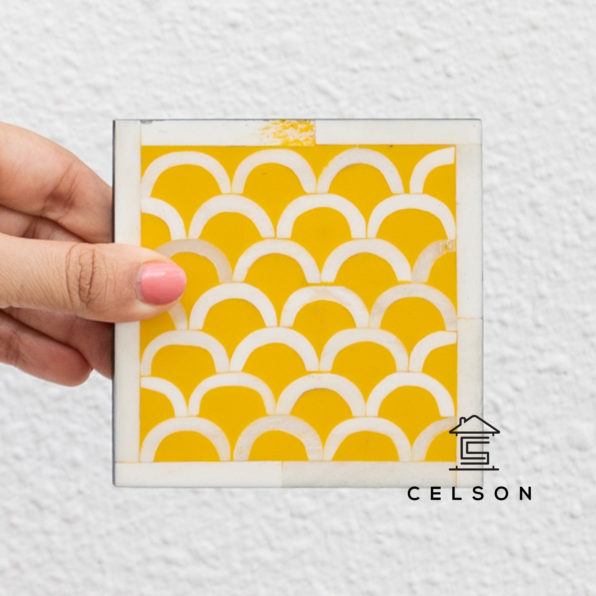Justin Bone Inlay Multi Colours Coaster