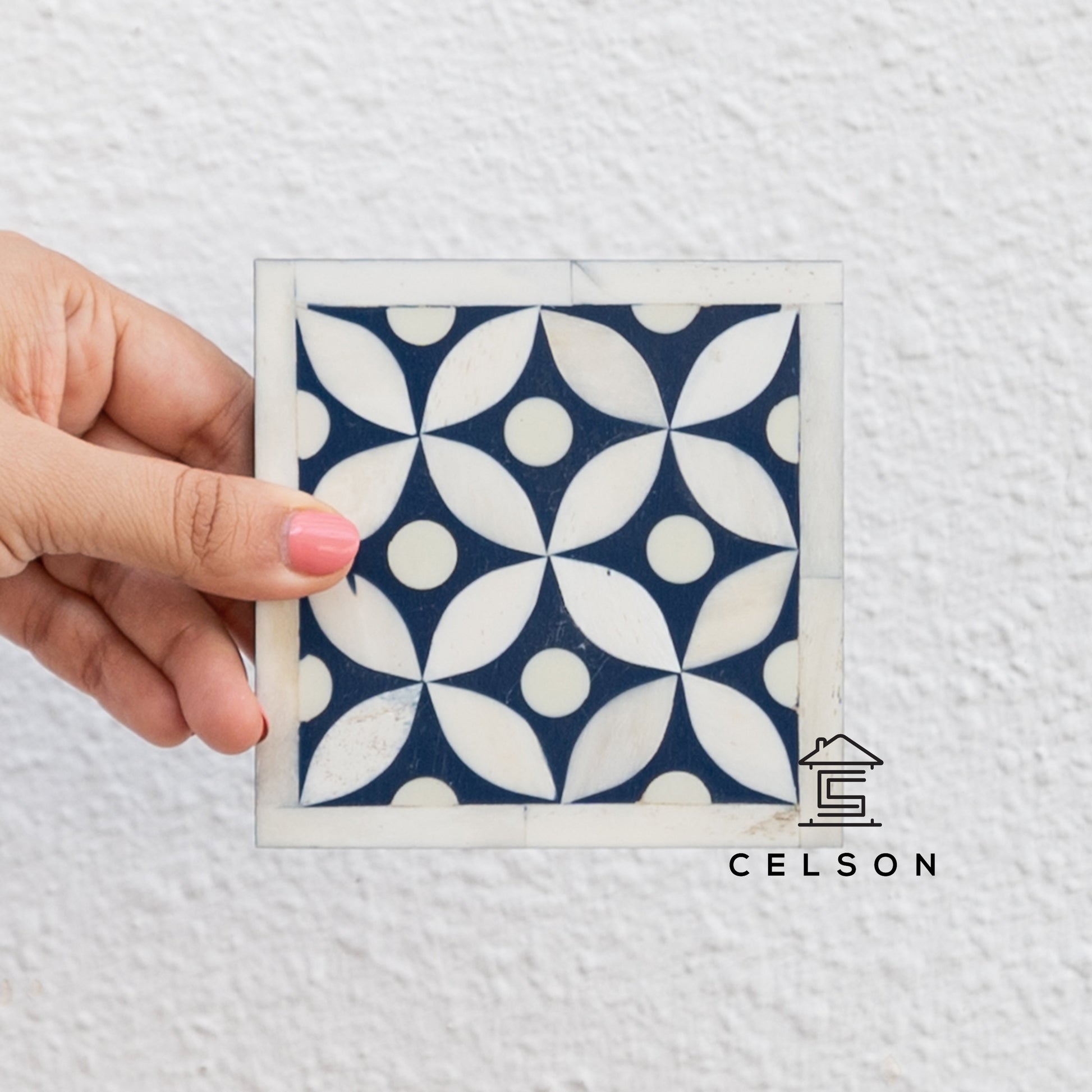 Justin Bone Inlay Multi Colours Coaster