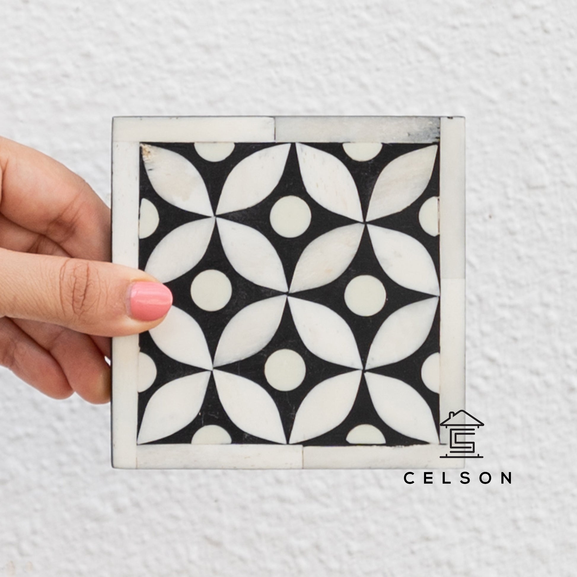 Justin Bone Inlay Multi Colours Coaster
