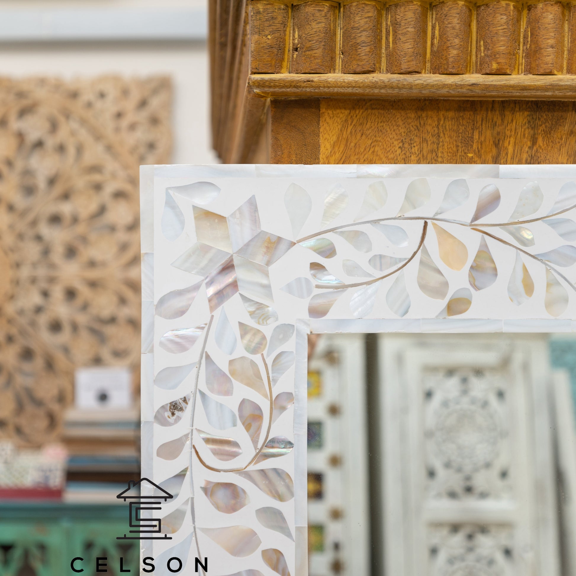 Praxu Mother of Pearl Inlay Mirror