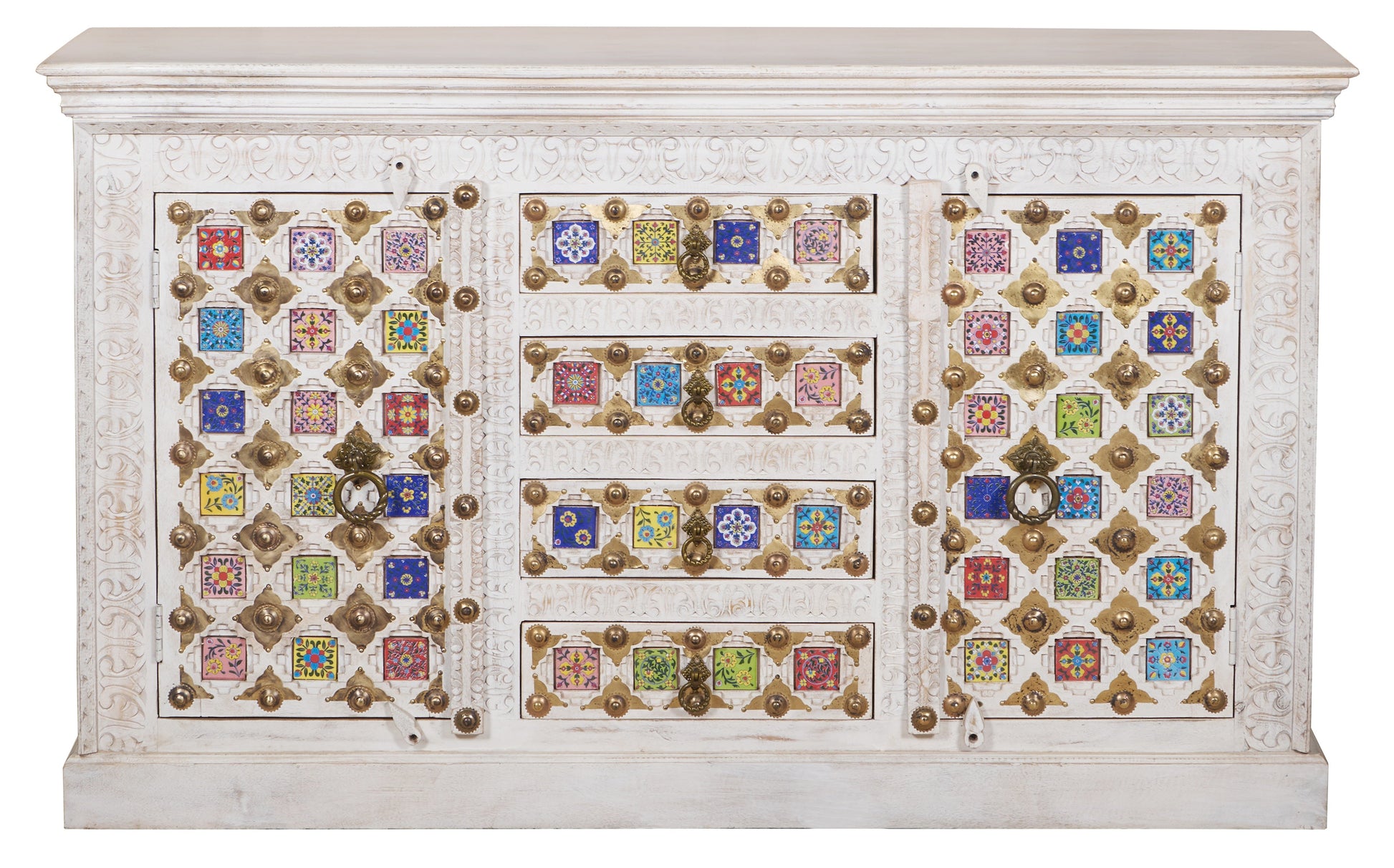 Eliana Carved Tile Side Board