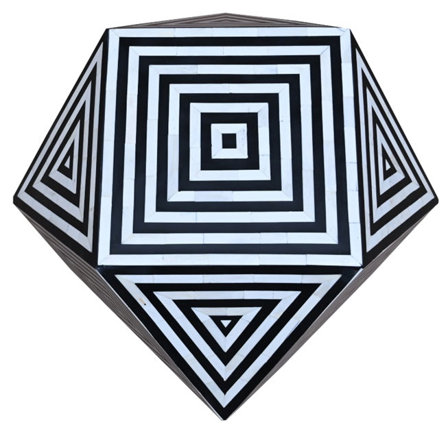 Jodhi Bone Inlay Chevron Side Table