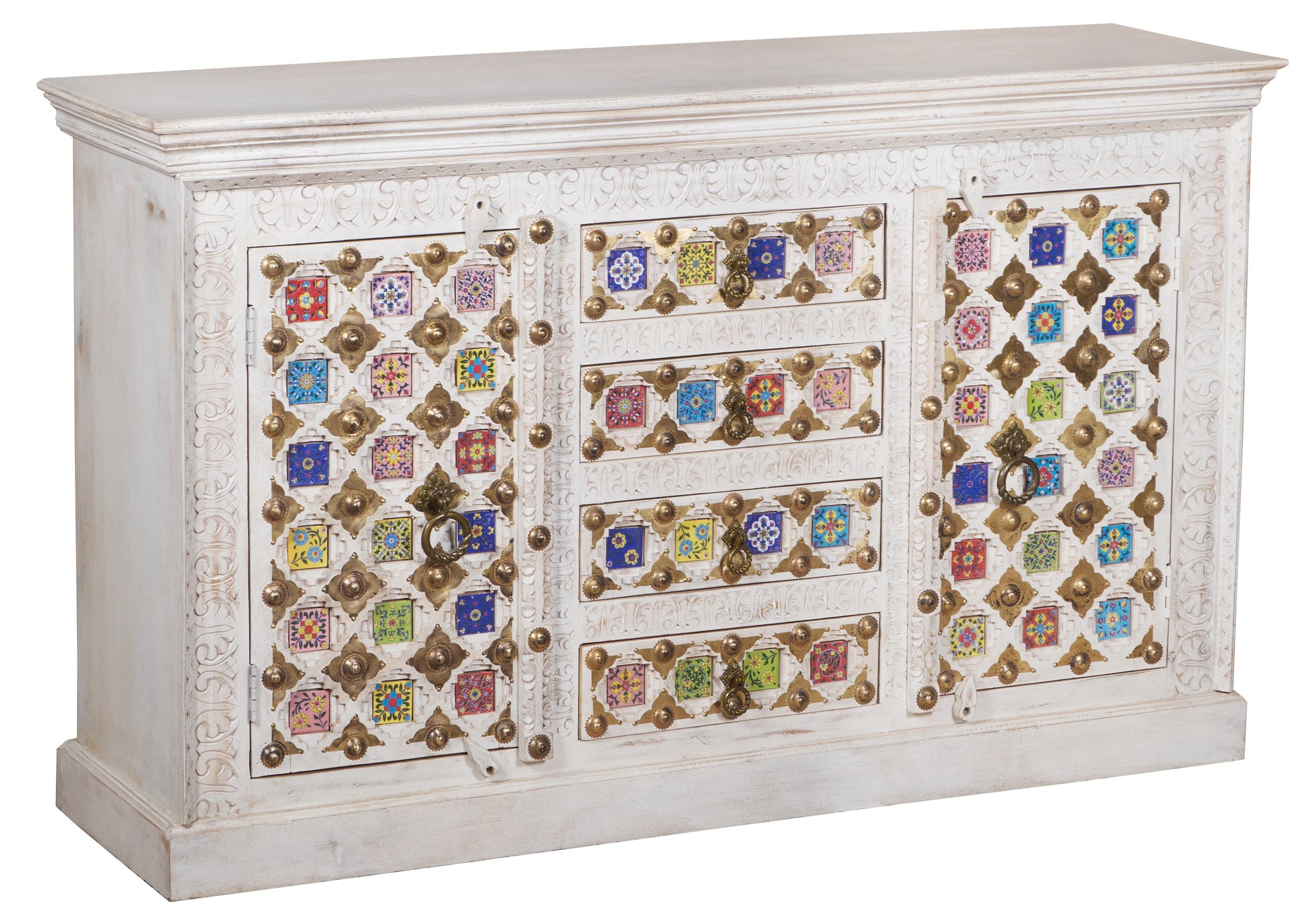 Eliana Carved Tile Side Board