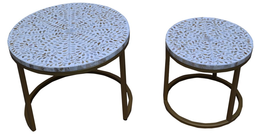 Michelle Nesting Bone Inlay Coffee Table