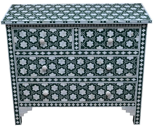 Aaron Bone Inlay Chest and Mirror