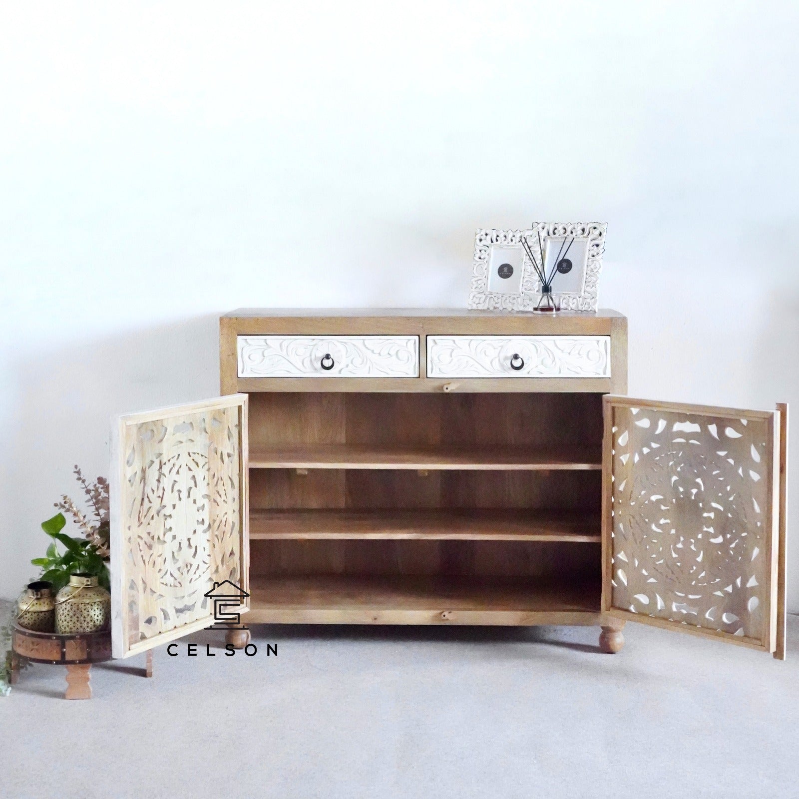 Amelia Carved Wooden Chest