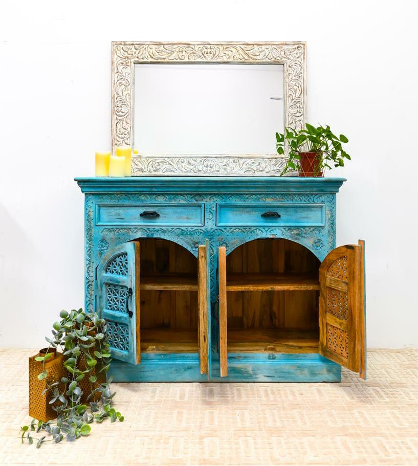 Chris Carved Wooden Cabinet