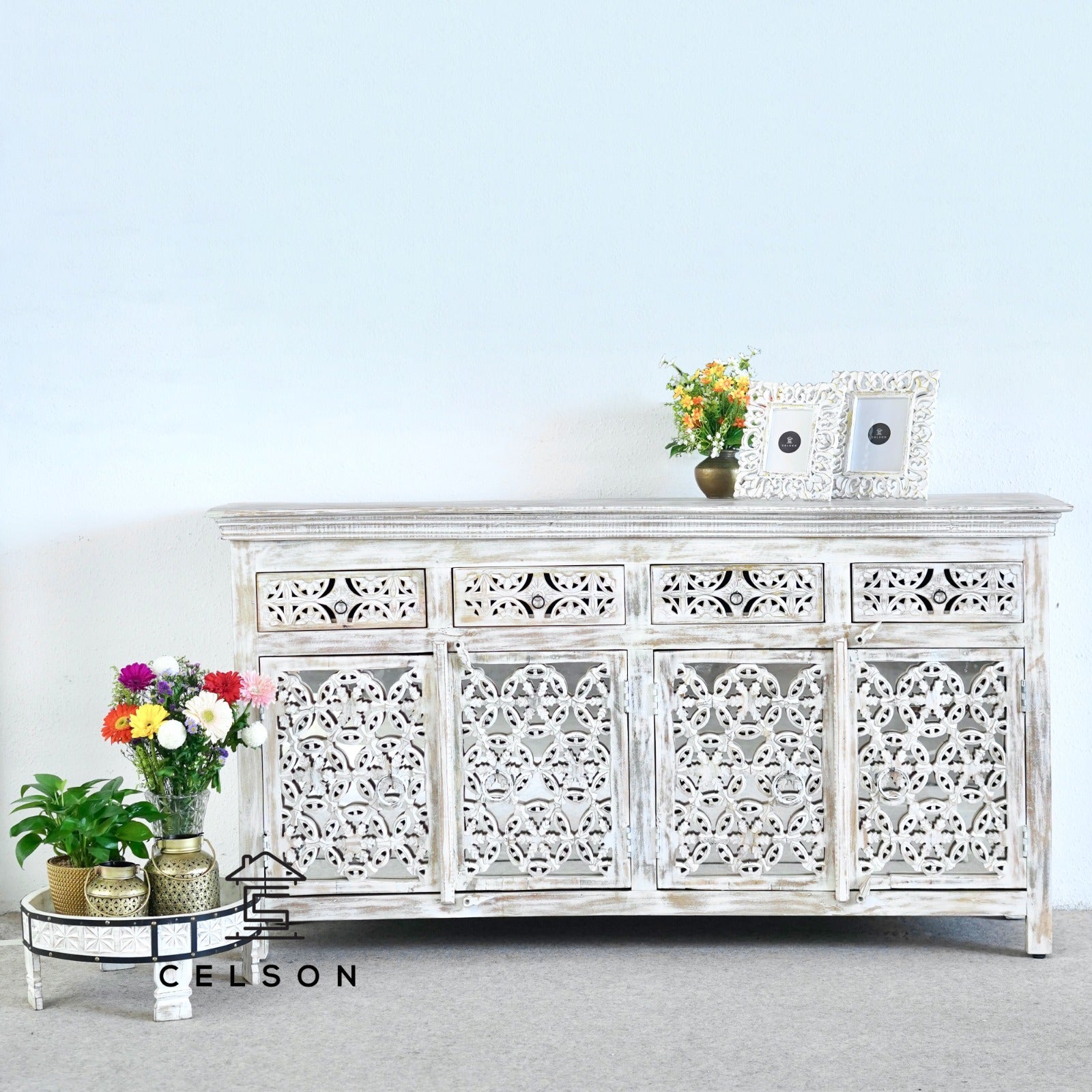 Ciara Carved Wooden SideBoard
